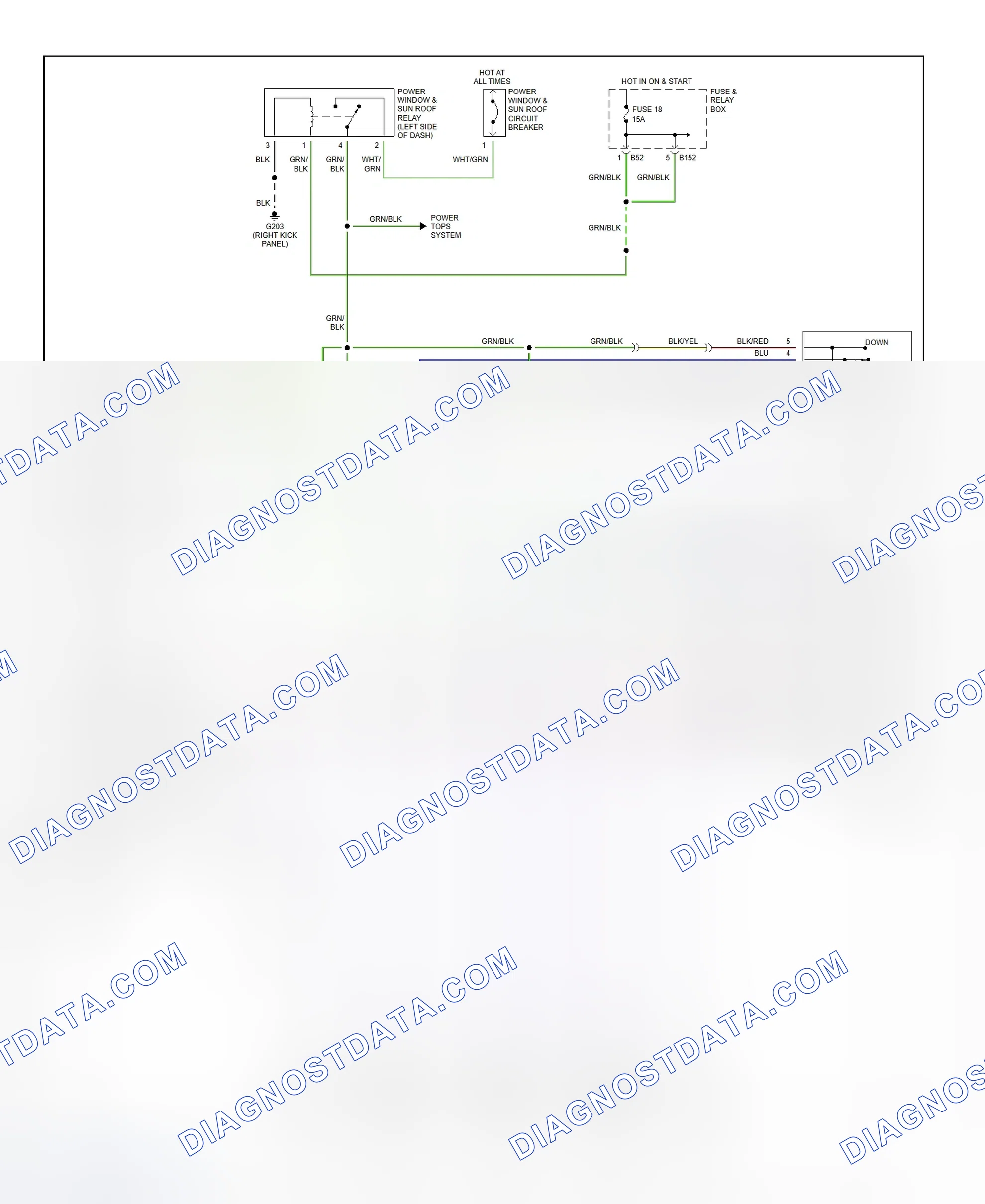 Scheme 8: Power Window System Wiring Diagram (Impreza - Sedan & Wagon)