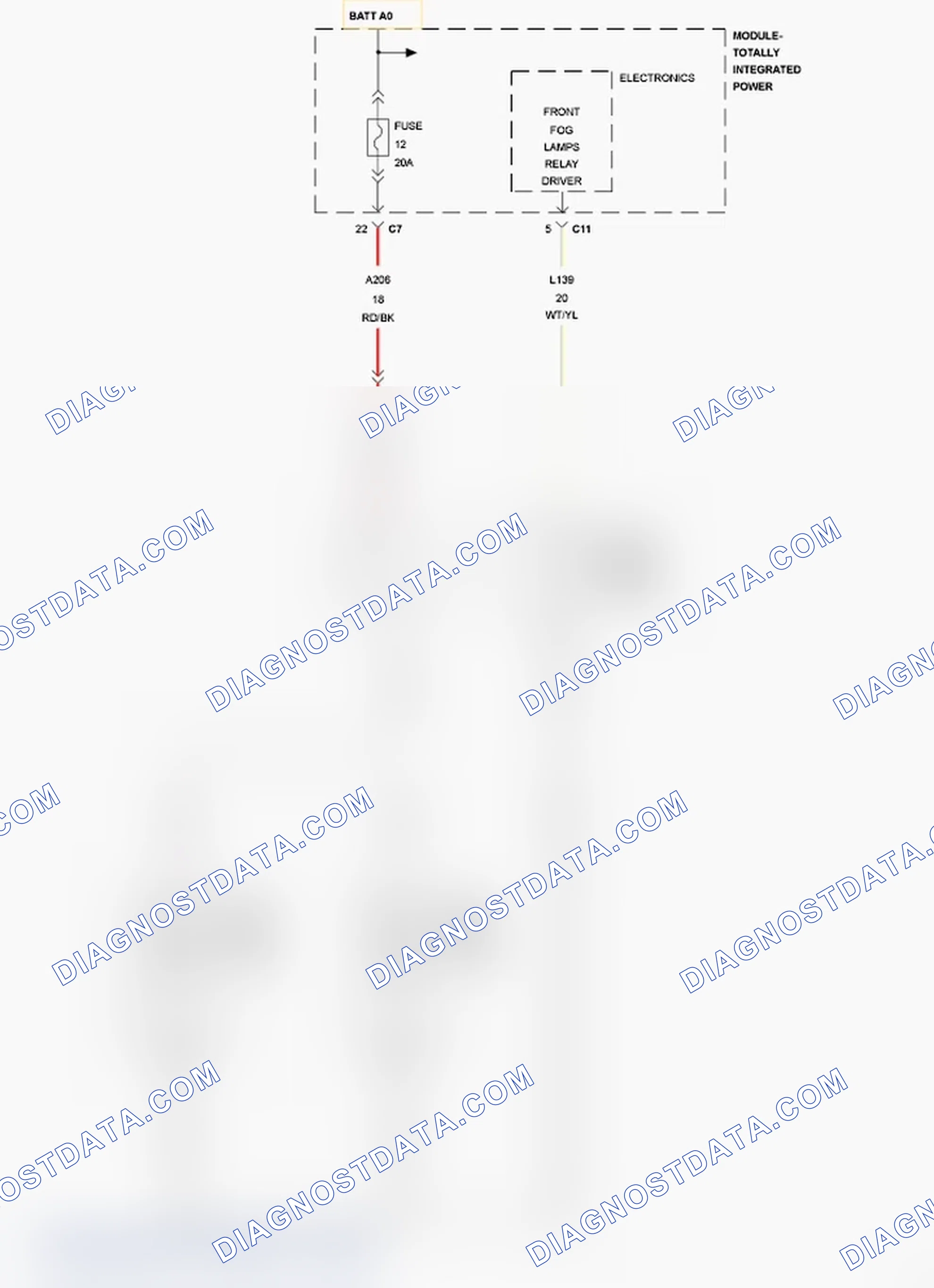 Scheme 184: B1659-FRONT FOG LAMP CONTROL CIRCUIT LOW