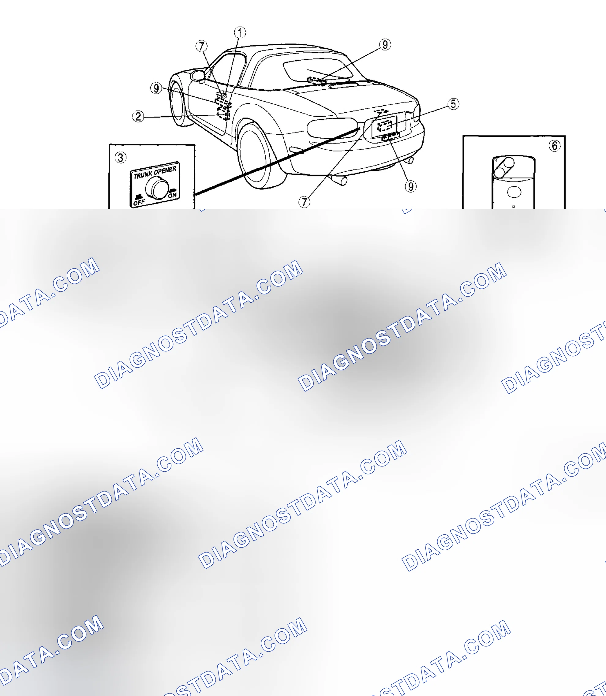 Scheme 19: POWER DOOR LOCK SYSTEM AND KEYLESS ENTRY SYSTEM LOCATION INDEX [ADVANCED KEYLESS SYSTEM]