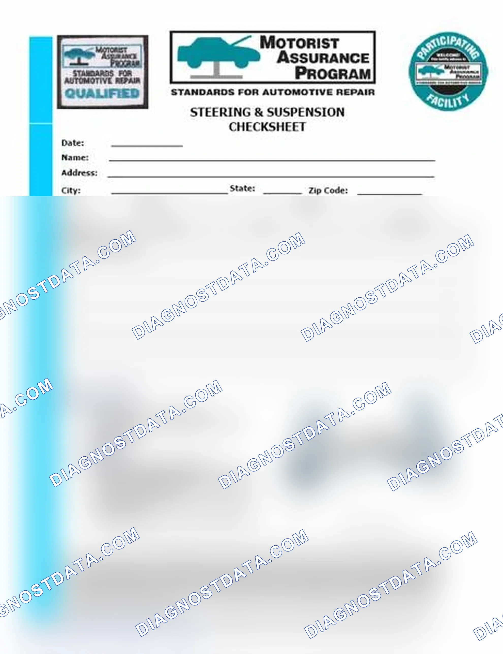 Scheme 11: Steering & Suspension Checksheet (1 Of 2)