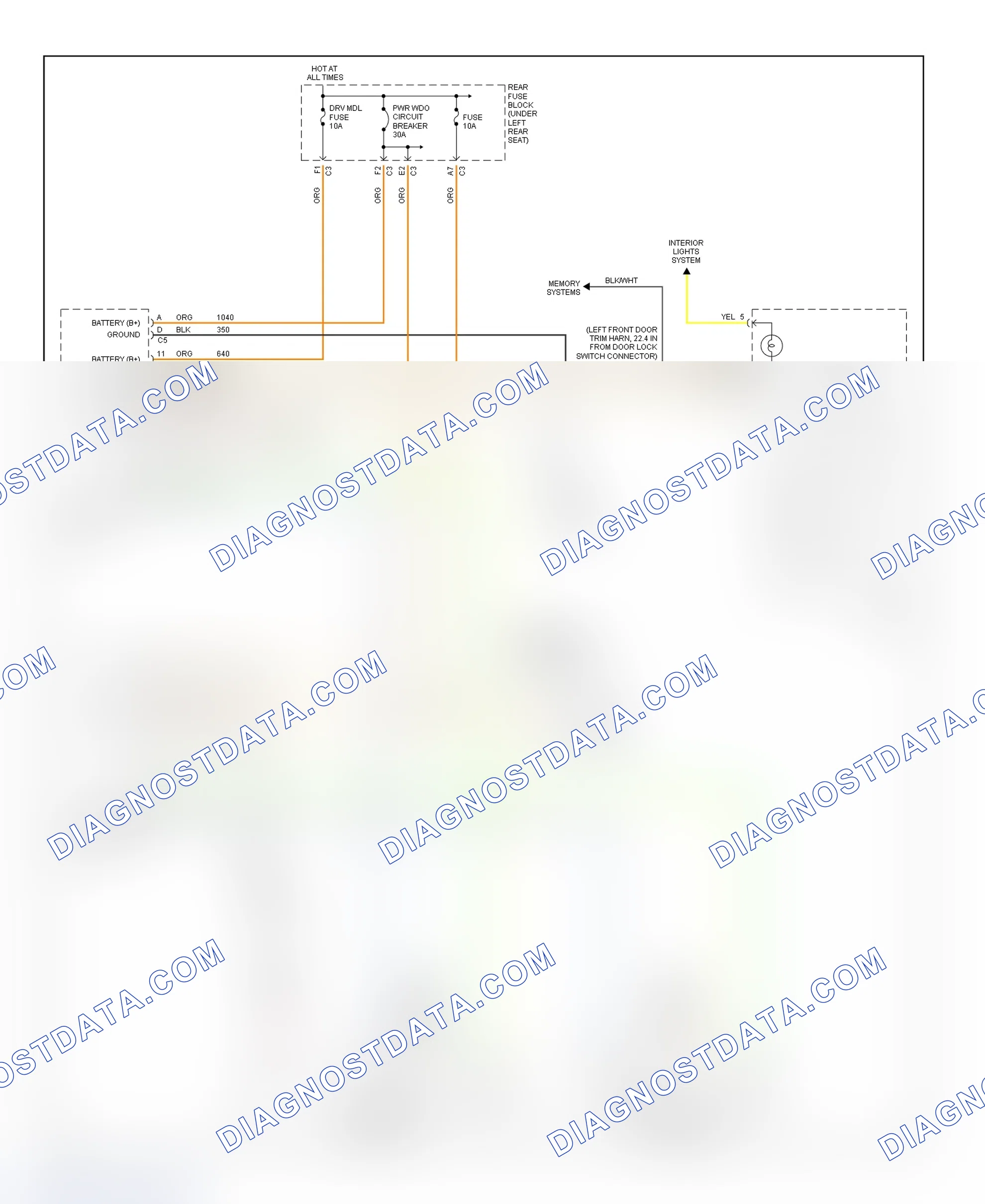 Fig. 14: Power Mirror System Wiring Diagram (Seville)