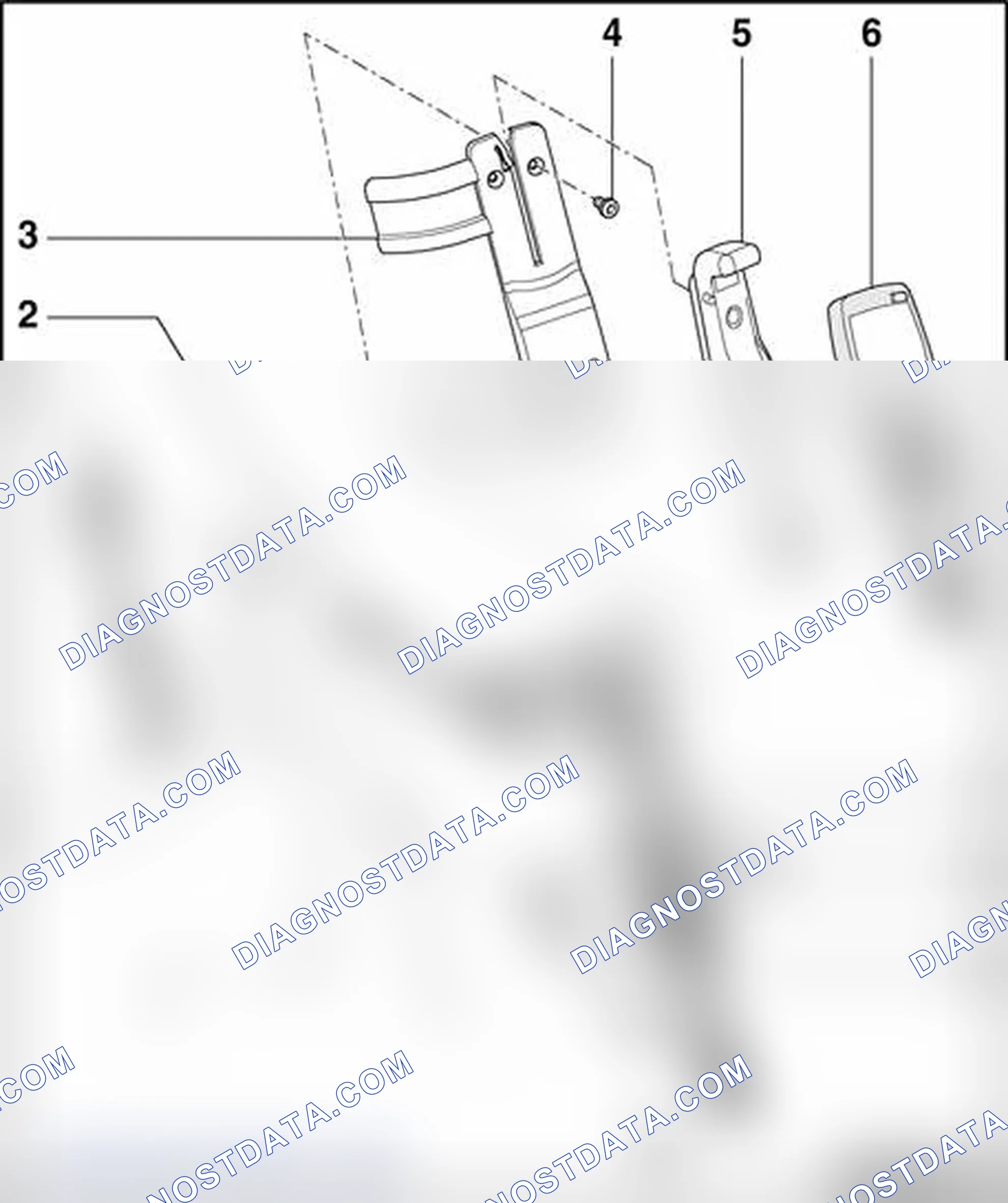 Scheme 63: Bracket for telephone handset in center console, assembly overview