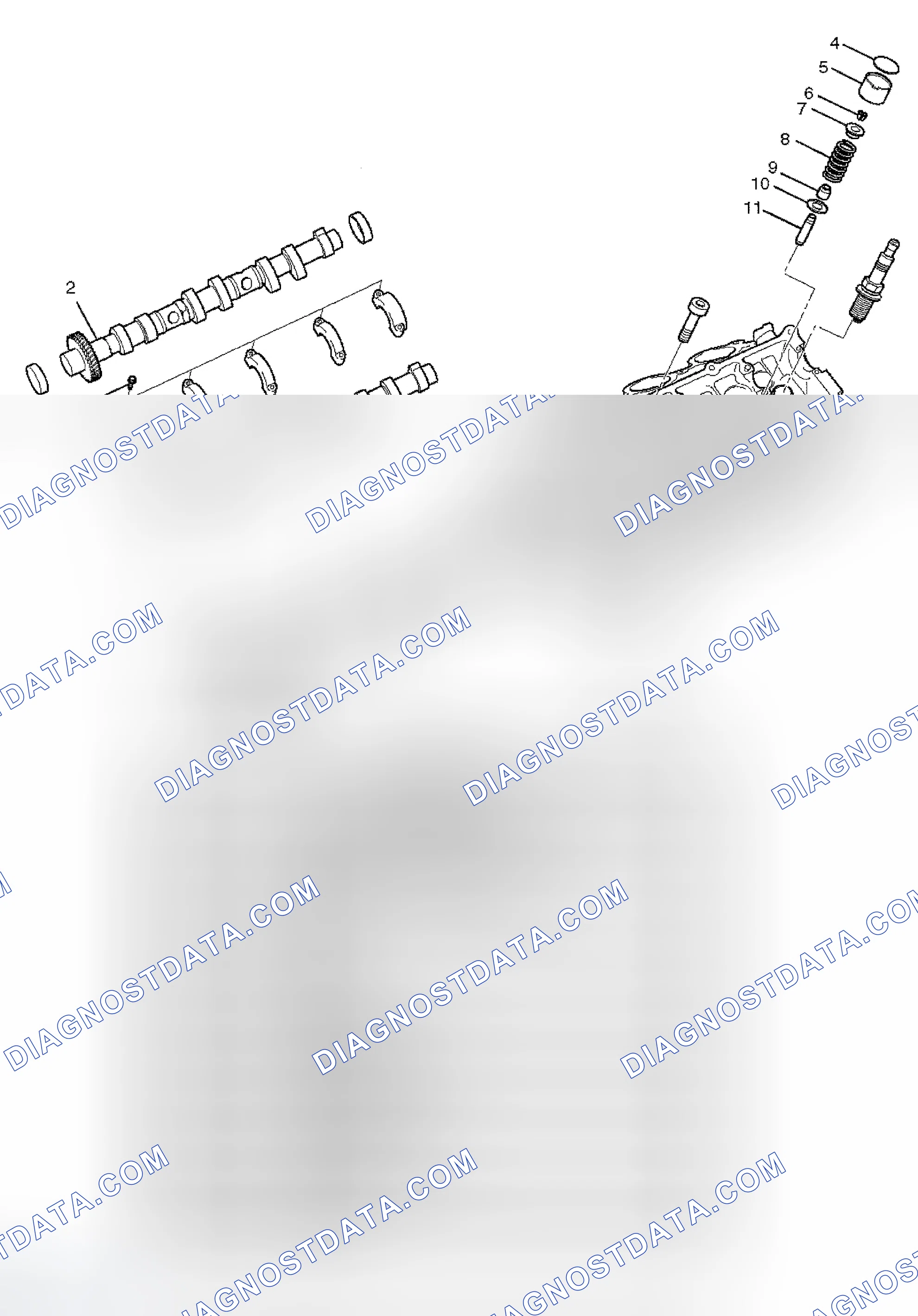 Scheme 115: VALVE SPRING, OIL CONTROLLER, VALVE, VALVE GUIDE AND ASSOCIATED PARTS