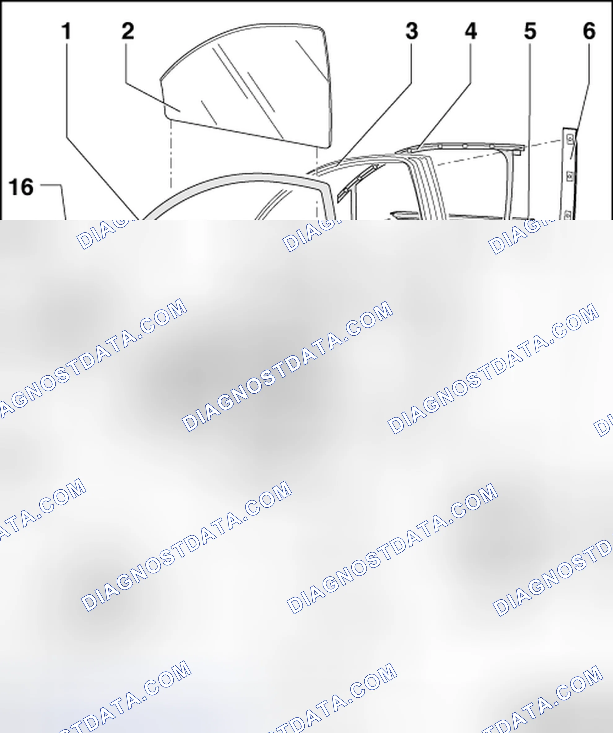Scheme 57: FRONT DOOR WINDOW ASSEMBLY OVERVIEW
