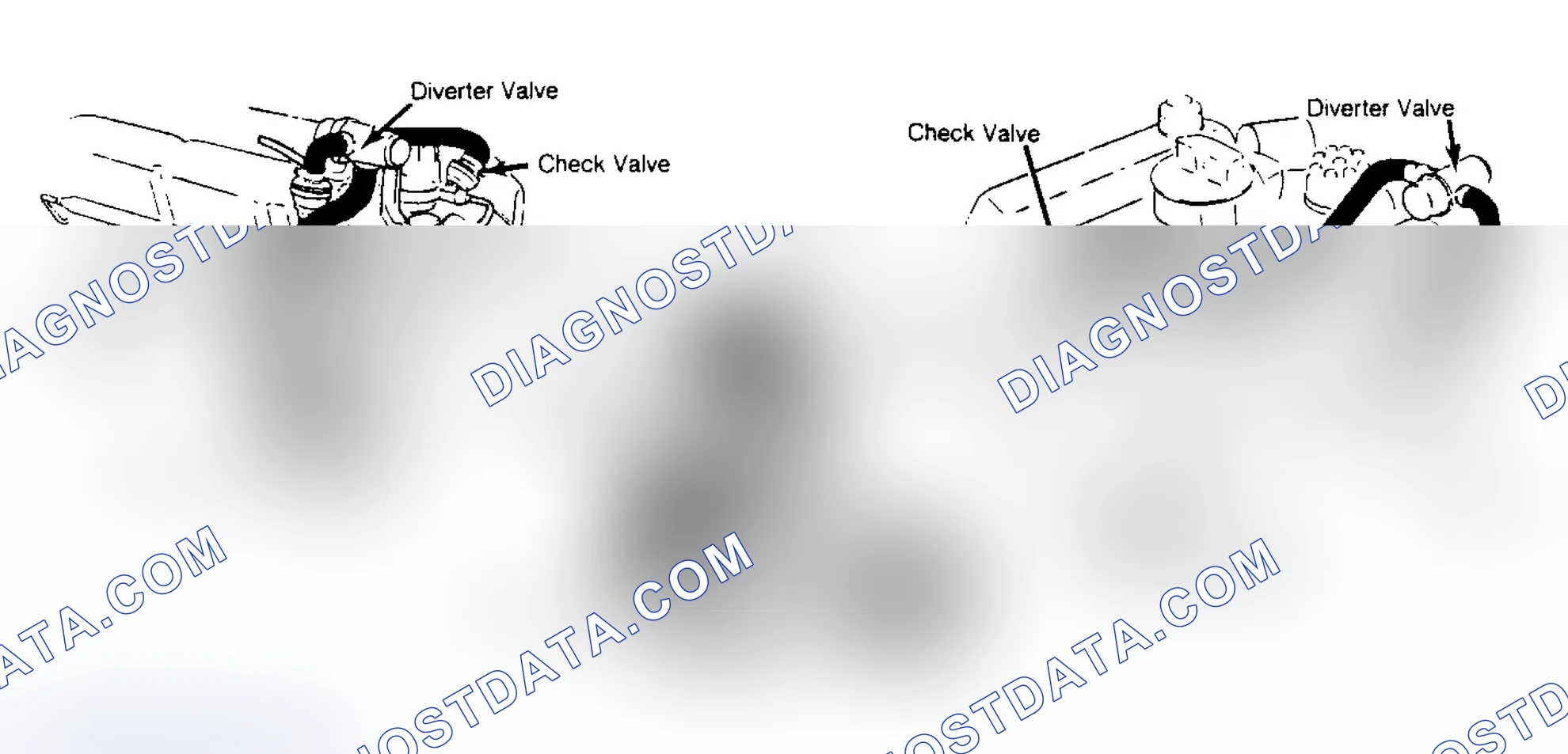 Fig. 3: Three Different Types of Air Injection Systems Used (V8 Engines) Air injection systems may vary according to equipment.