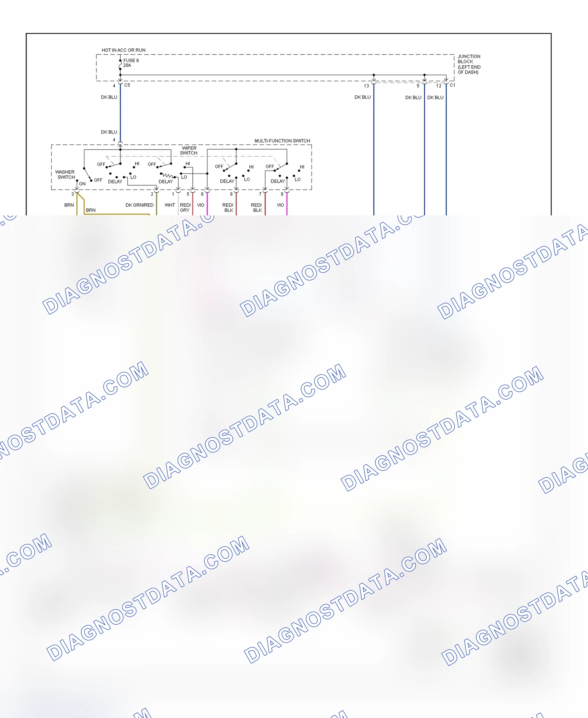 Scheme 2: Front Wiper/Washer System Wiring Diagram (Durango)