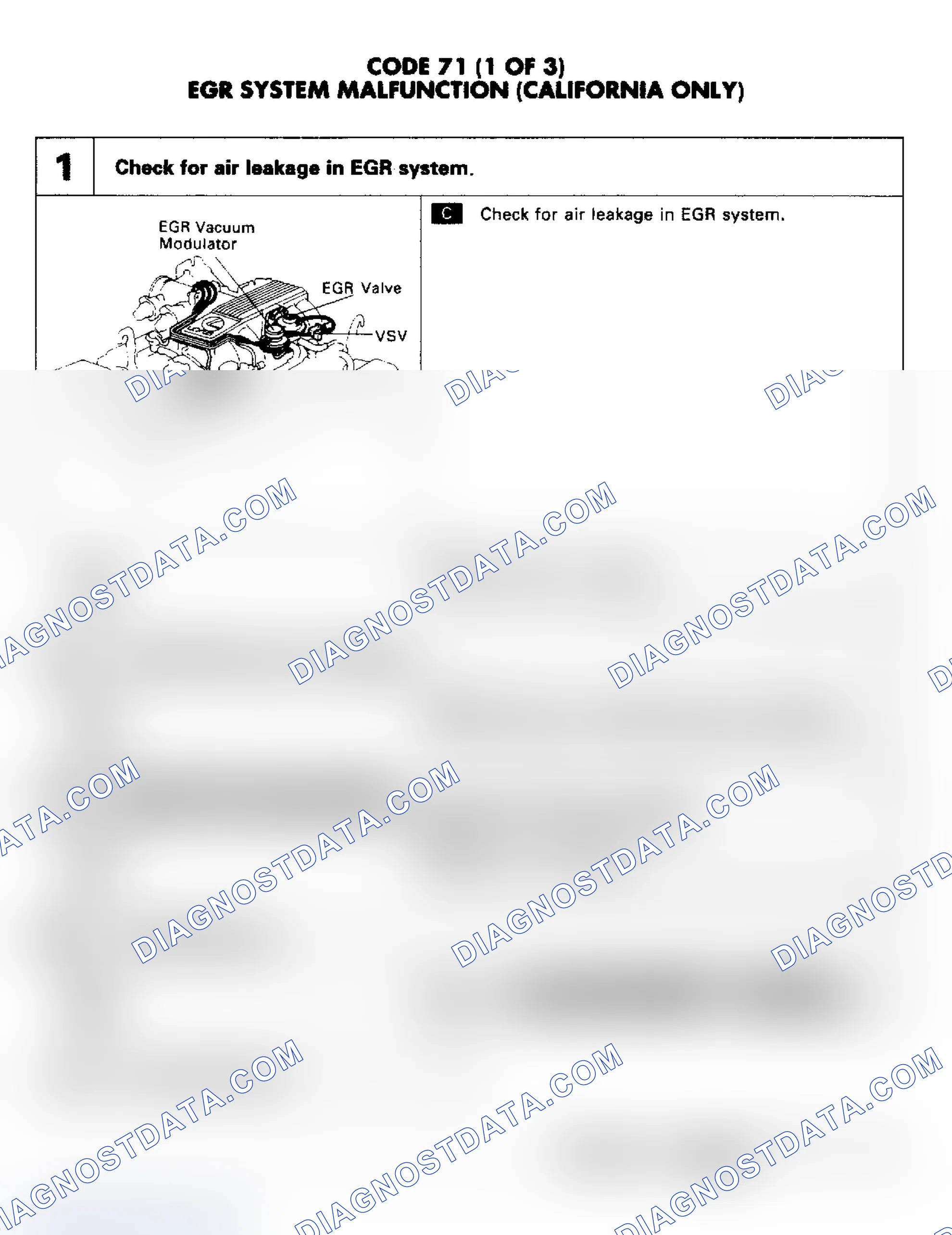 Scheme 93: Code 71: EGR System Malfunction Steps 1-4 (1 of 3)