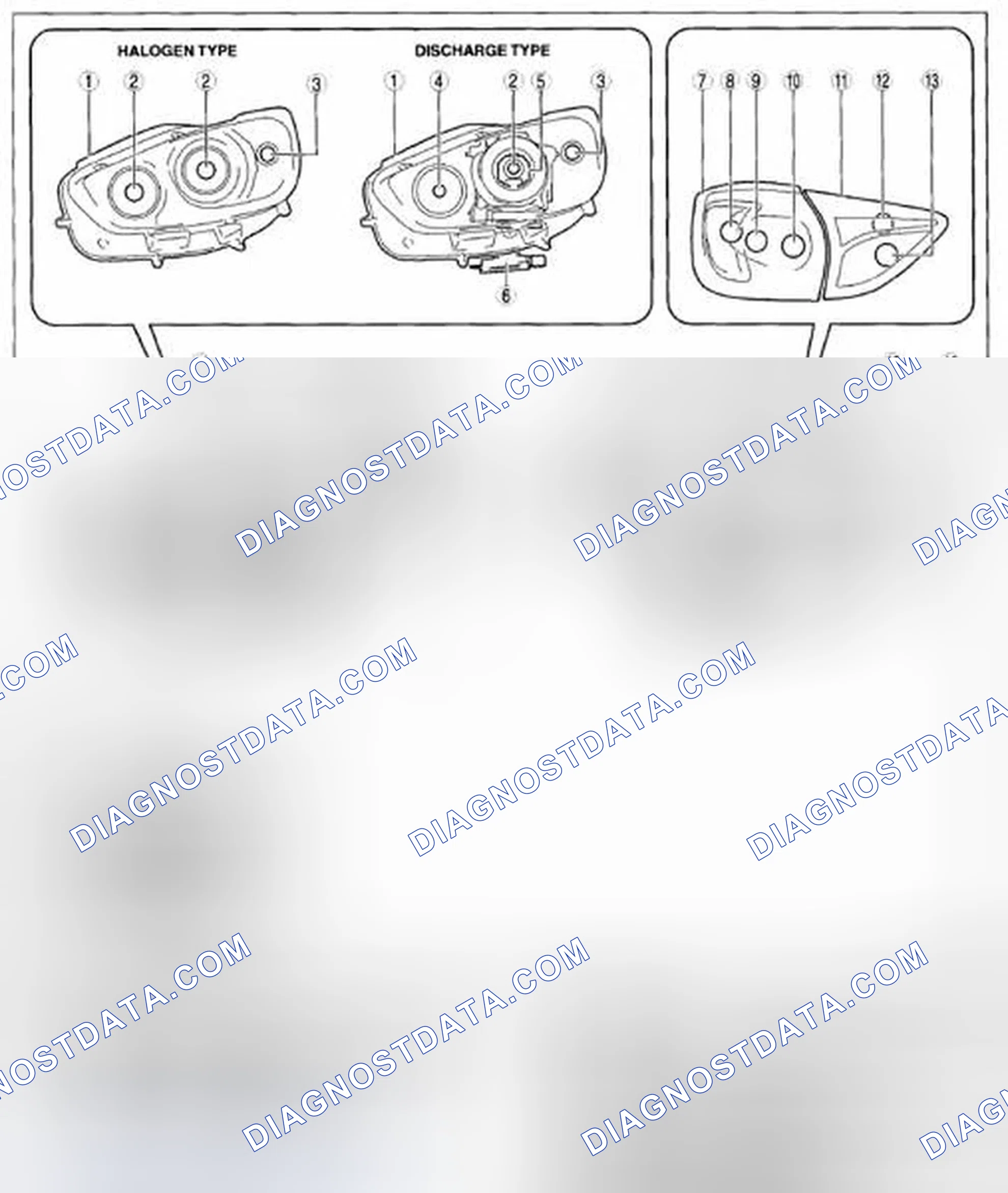 Fig. 1: Lighting Systems Components Location - Exterior (1 Of 2)
