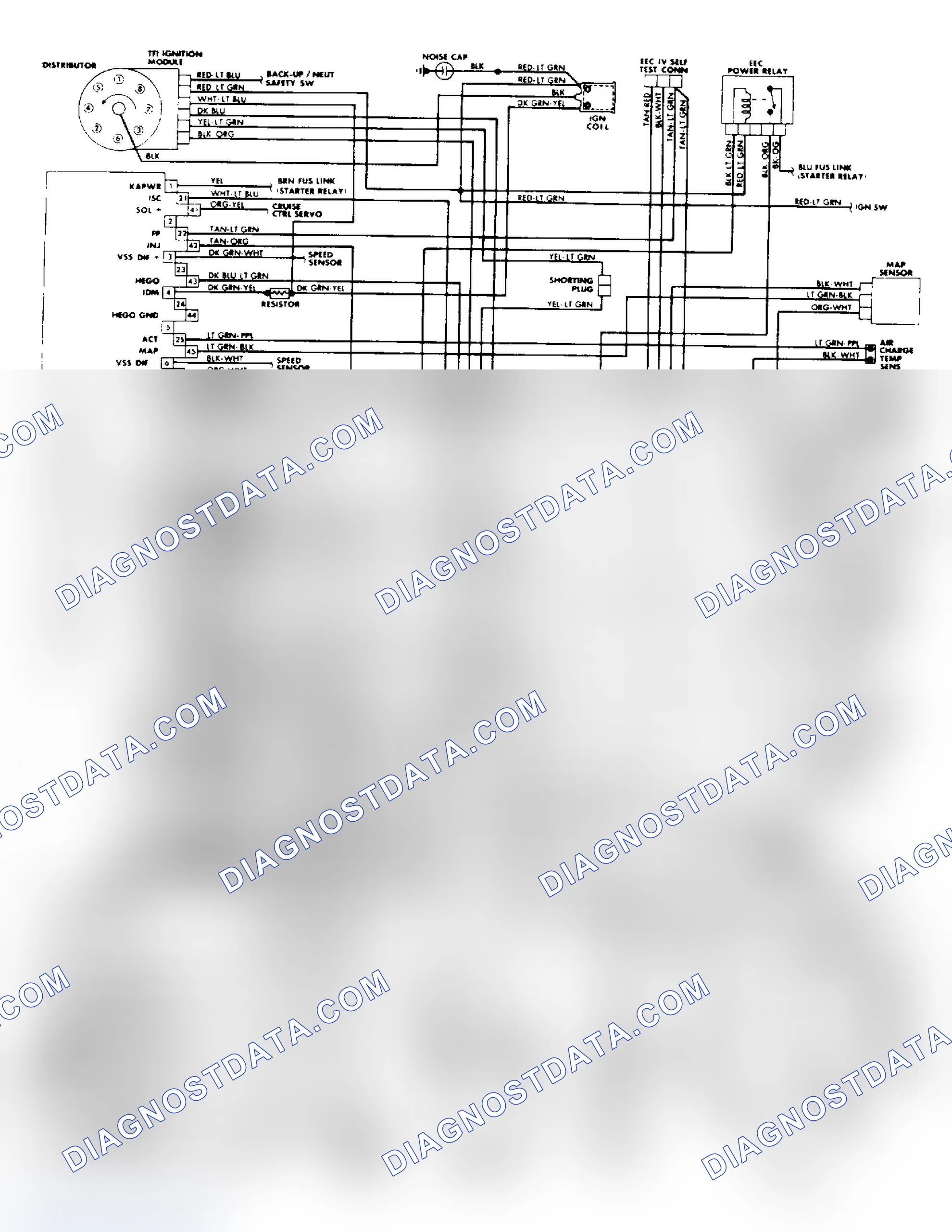 Scheme 115: 5.0L SEFI EEC-IV Wiring Diagram (Town Car)