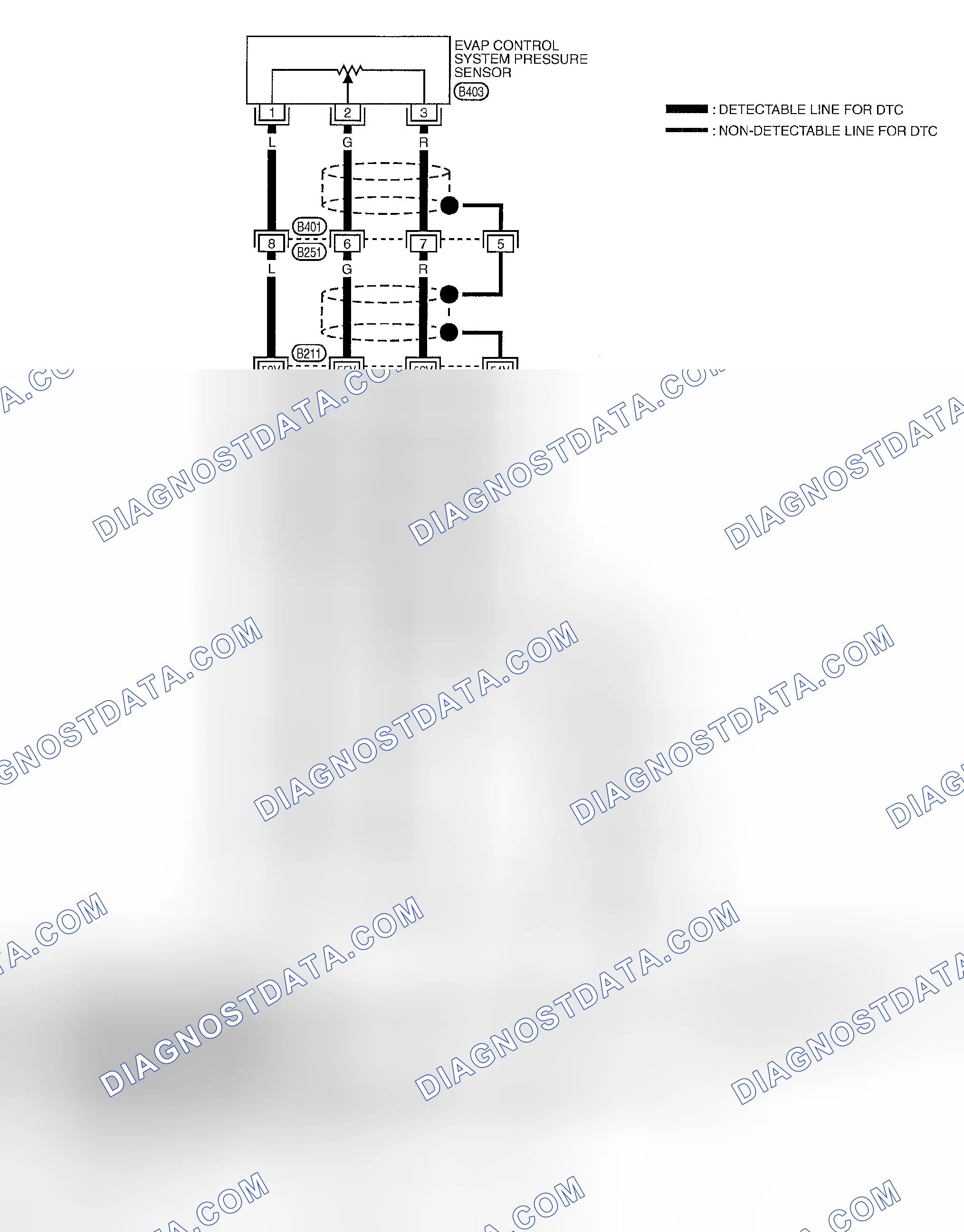 Scheme 124: Wiring Diagram & Specification Data For EVAP Control System Pressure Sensor