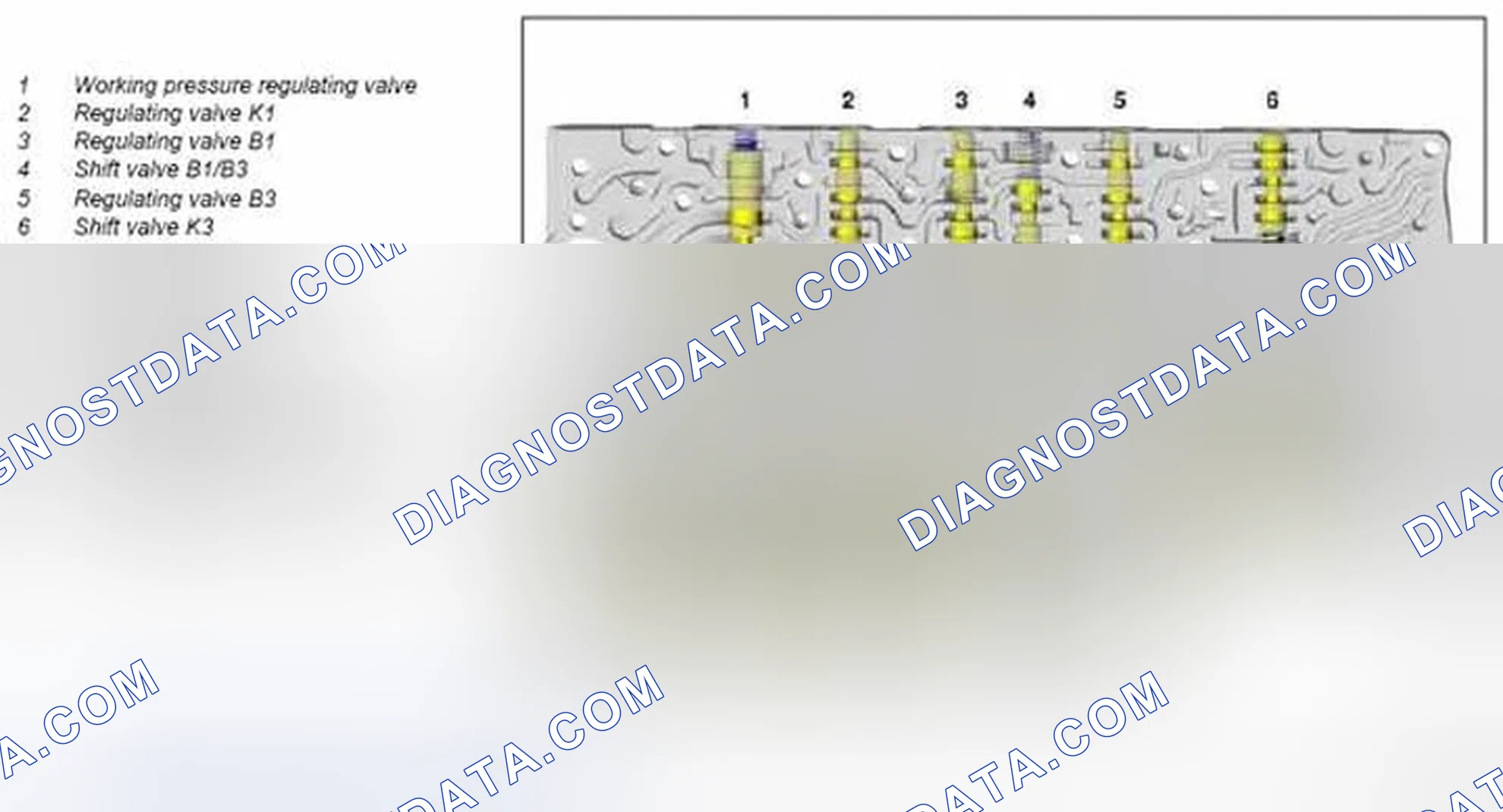 Scheme 162: Automatic transmission (AT), location of hydraulic components - GF27.10-P-0001-09N