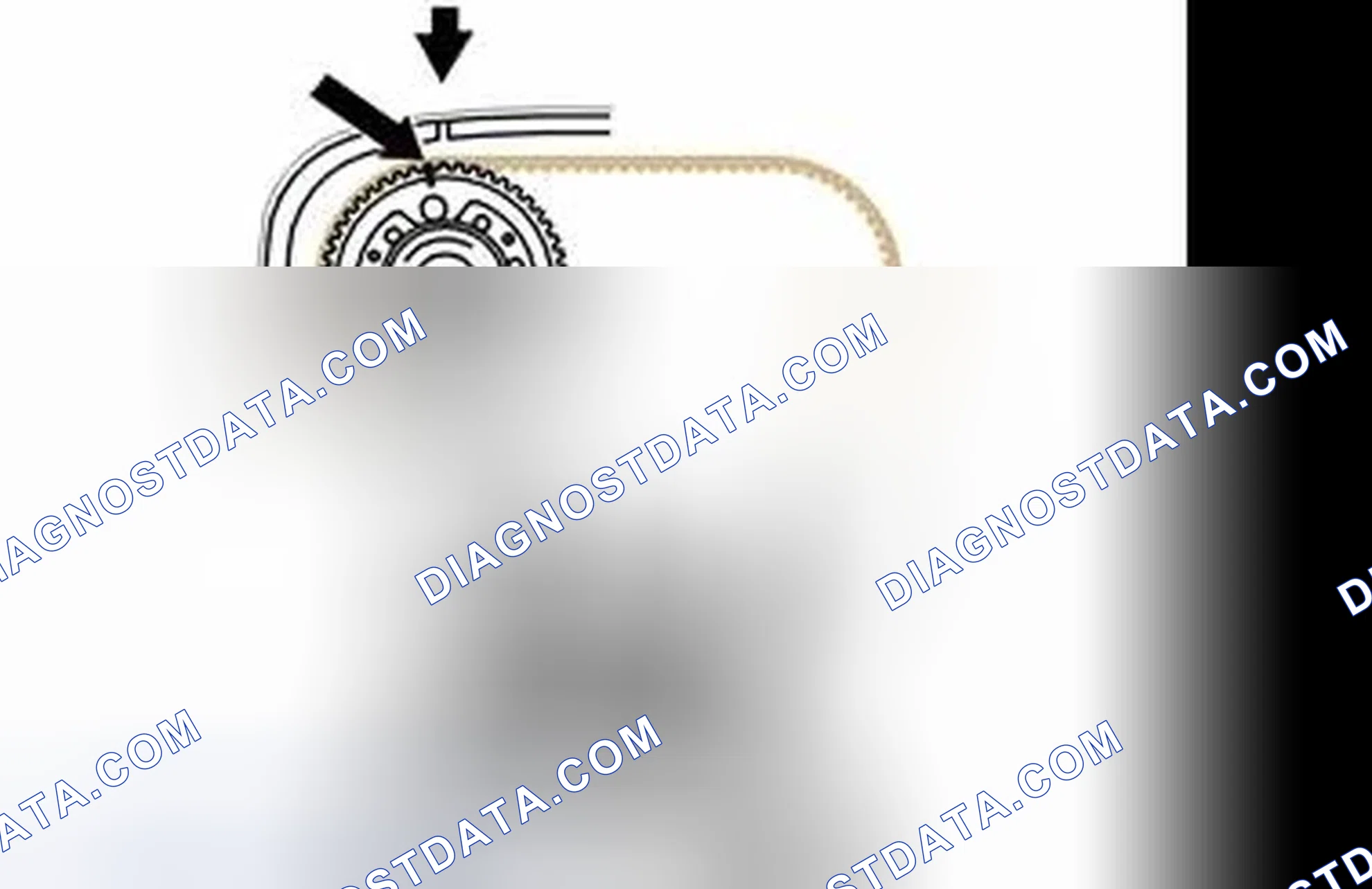 Scheme 314: Installing the variable valve timing (VVT) unit on the exhaust camshaft