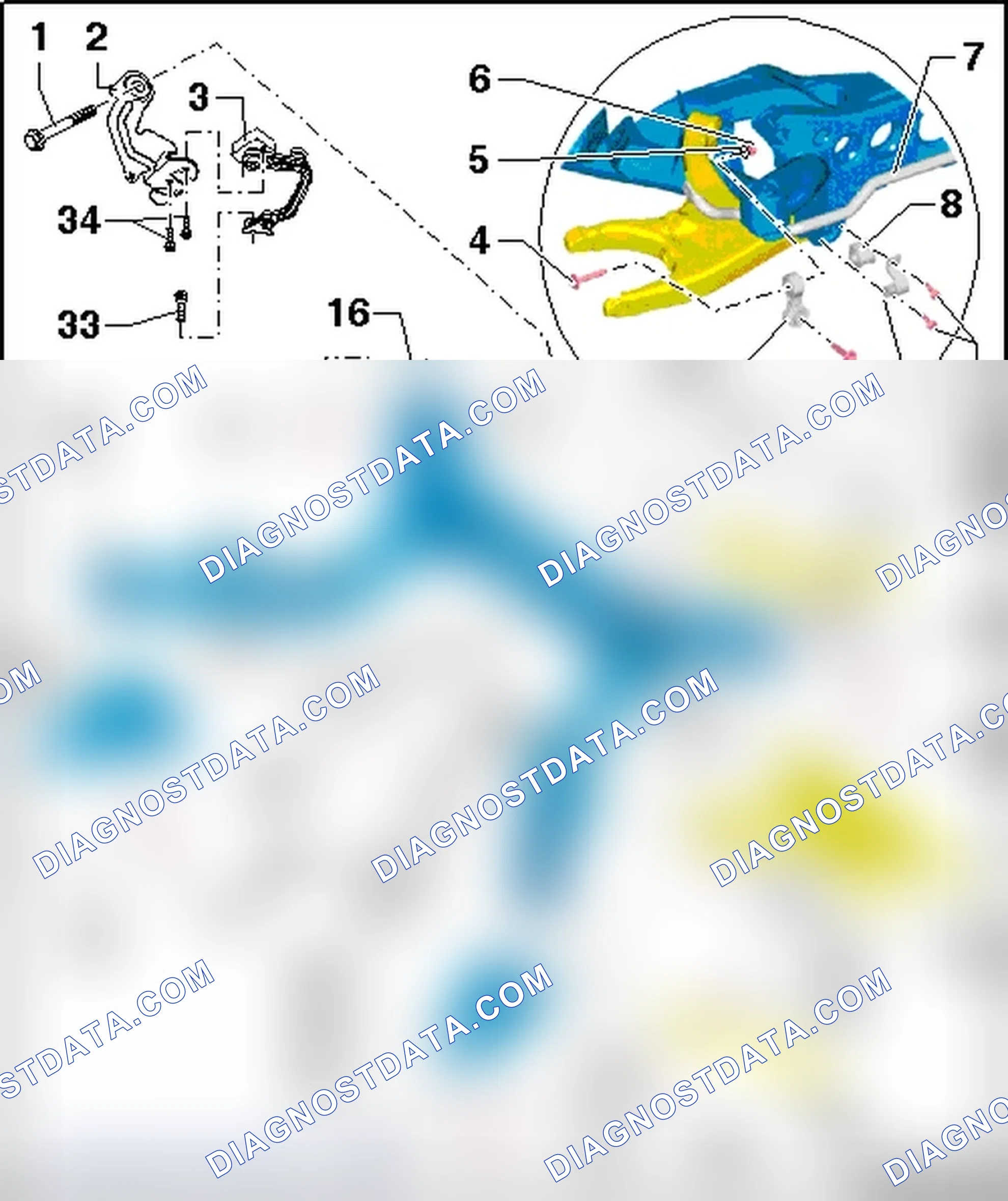 Scheme 206: SUBFRAME, STABILIZER BAR AND COUPLING ROD OVERVIEW