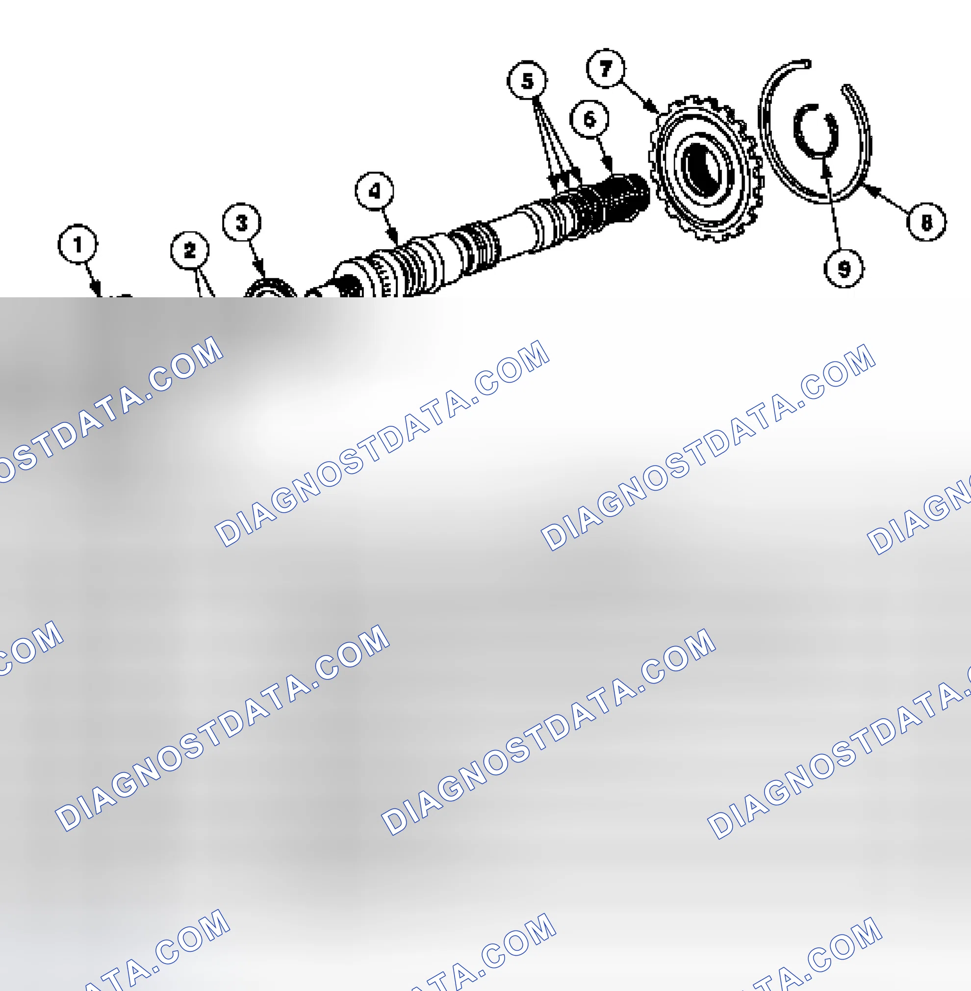 Scheme 276: Output Shaft, Direct Clutch Cylinder and Ring Gear Disassembled View