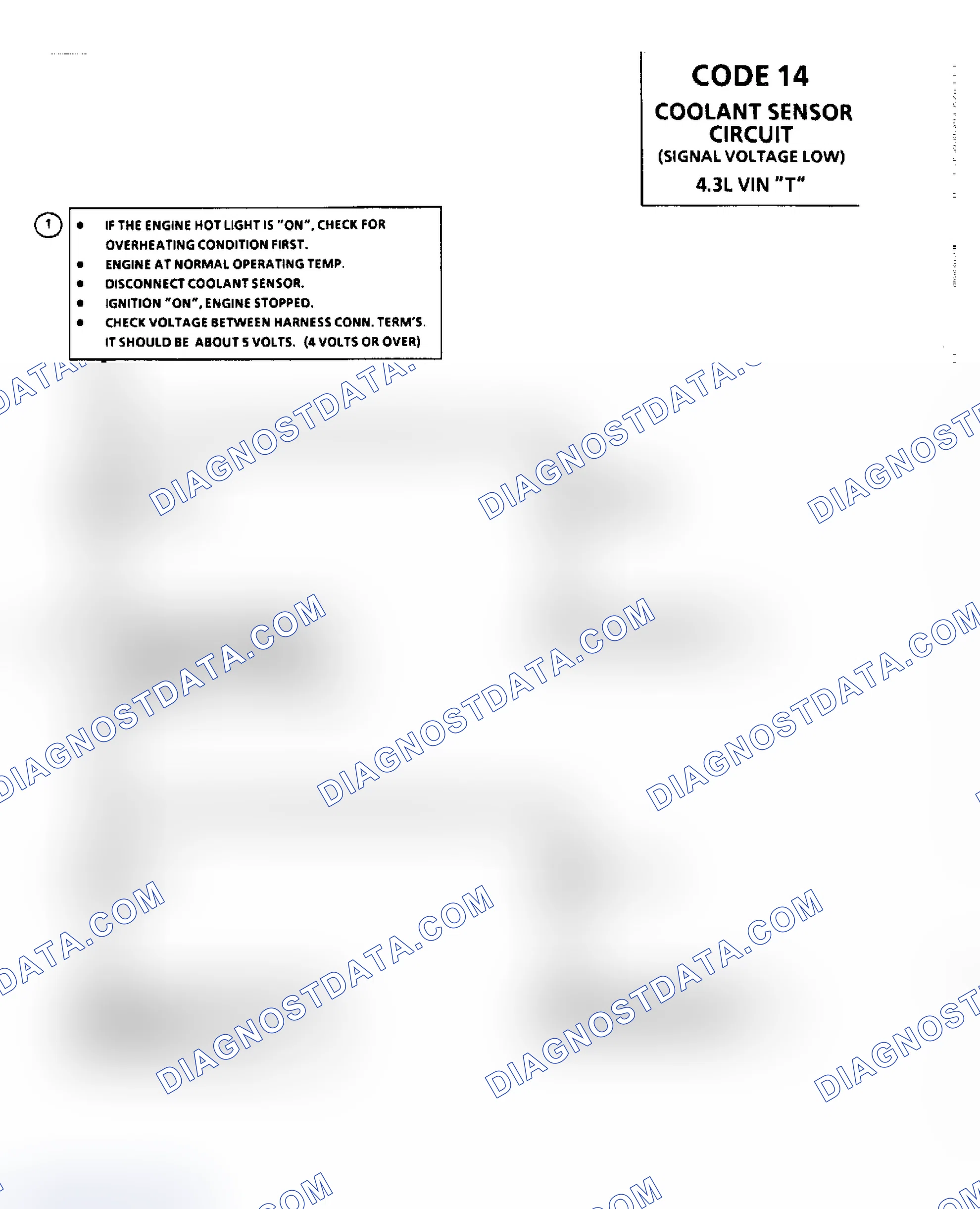 Scheme 409: Code 14, Coolant Sensor Circuit