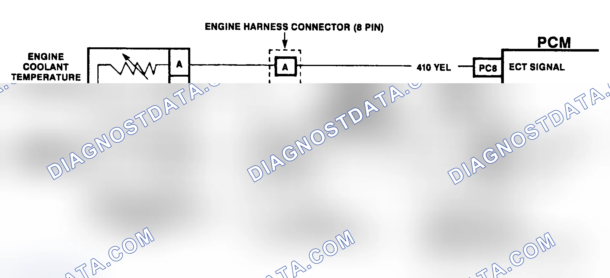 Scheme 175: DTC 14 Schematic ("C" & "K" Series) ECT Sensor Circuit Low (High Temperature Indicated