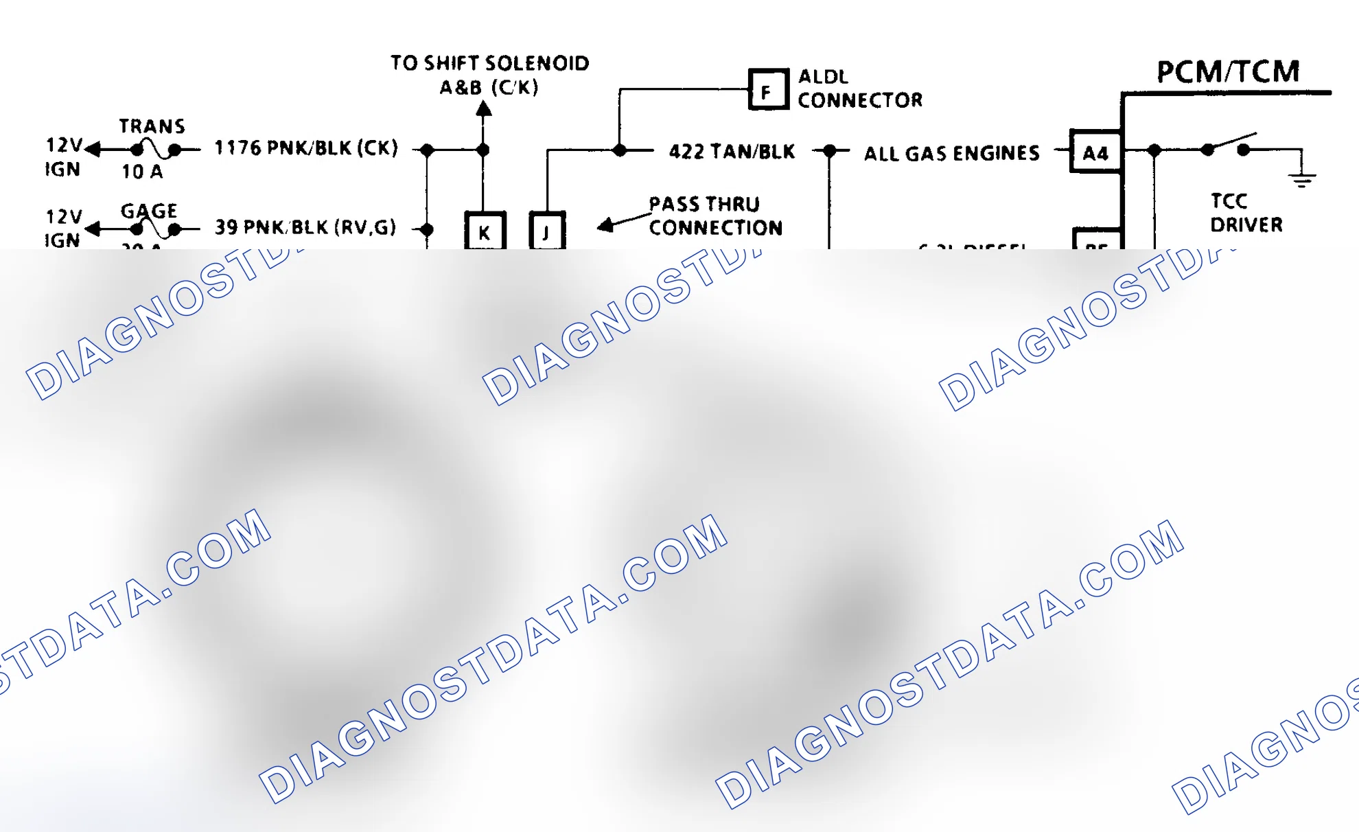 Scheme 283: CODE 39, TORQUE CONVERTER CLUTCH STUCK IN "OFF" POSITION - LT. TRUCK