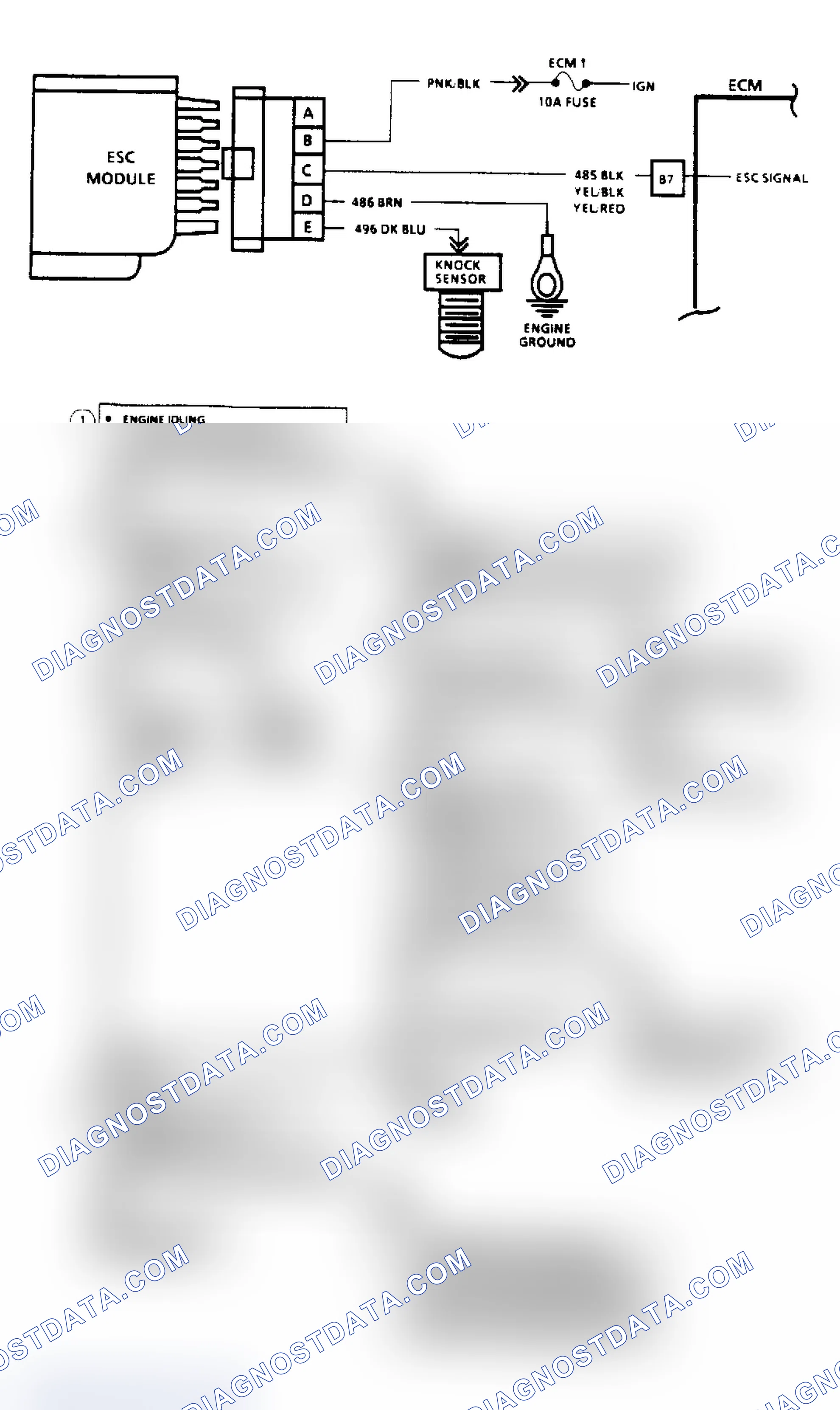Scheme 96: Code 43, Electronic Spark Control (2.8L, 4.3L, 5.0L & 5.7L Engines) Flow Chart & Schematic