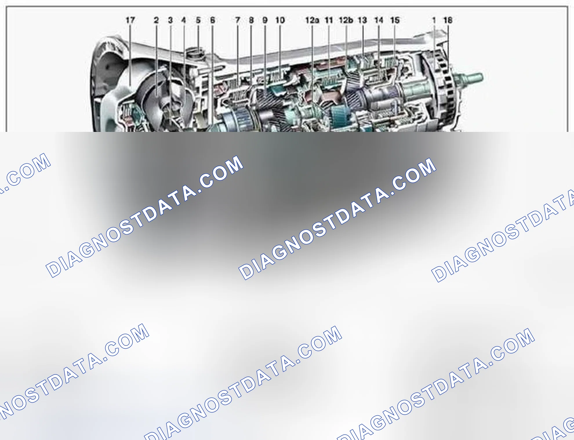 Scheme 207: Automatic transmission (AT), location of mechanical parts - GF27.10-P-0001-07AHZ