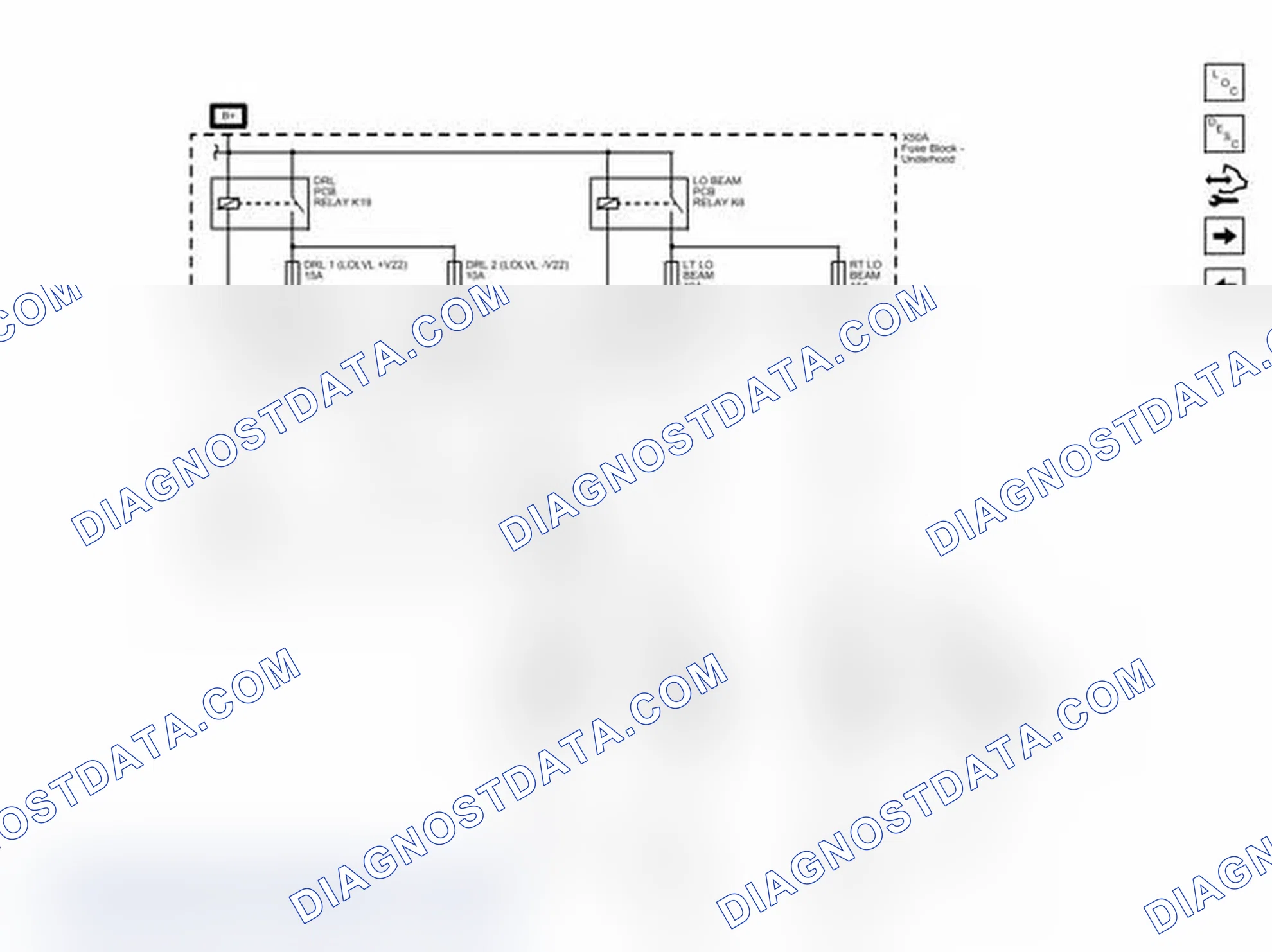 Scheme 2: Low Beam and Daytime Running Lights (DRL) Wiring Schematics