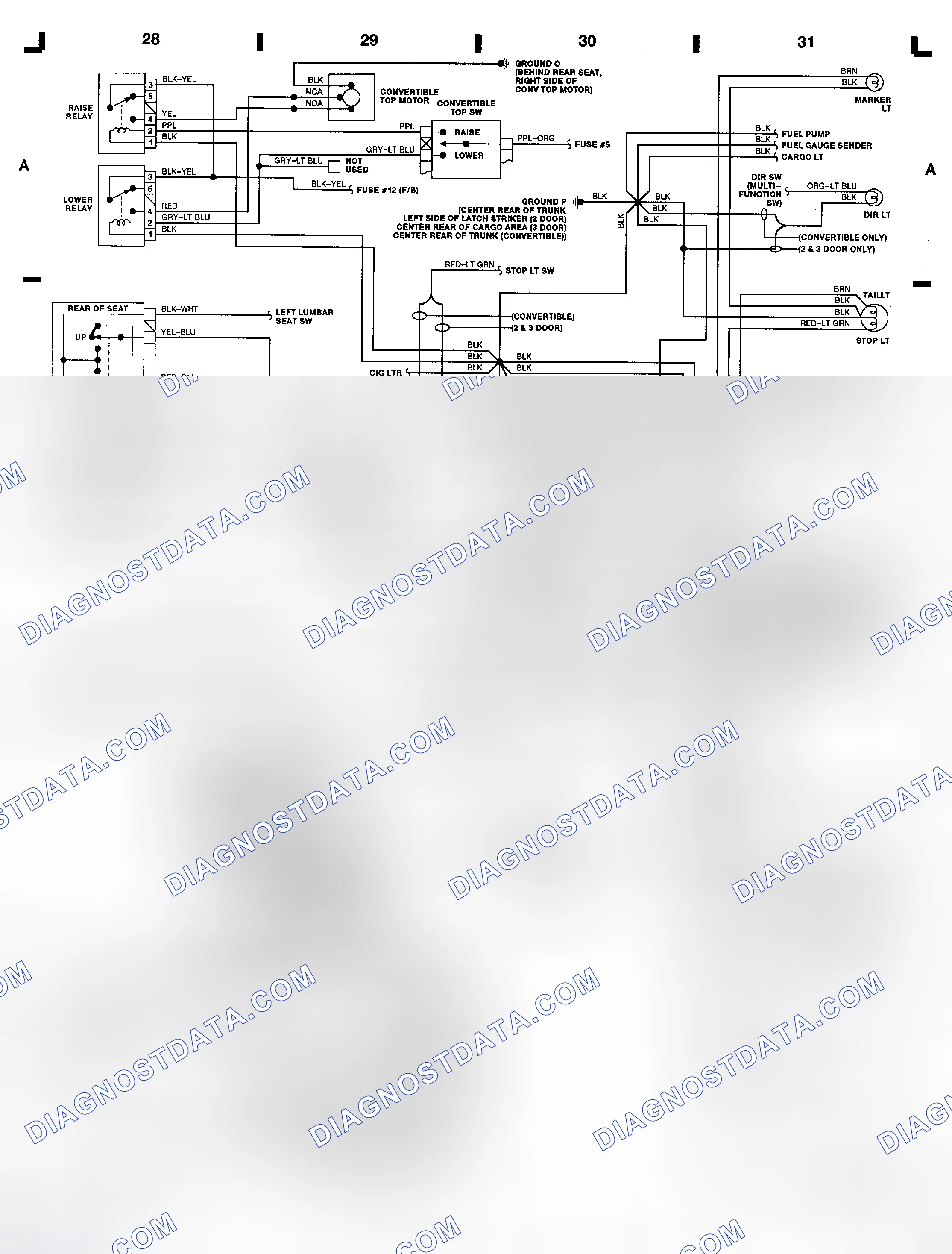 Scheme 7: Power Mirror Switch - Mustang (Grid E 28-29)