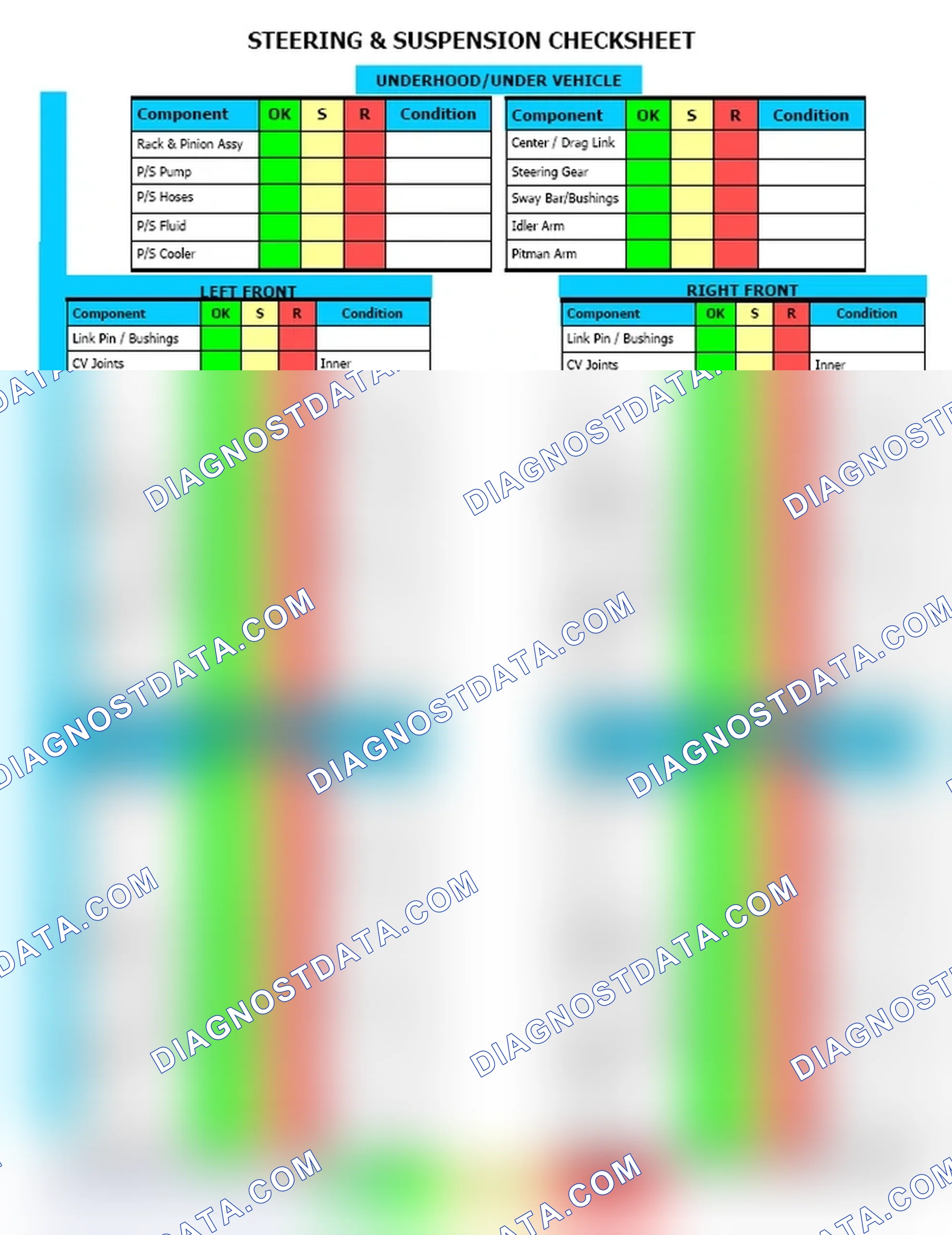 Scheme 12: Steering & Suspension Checksheet (2 Of 2)