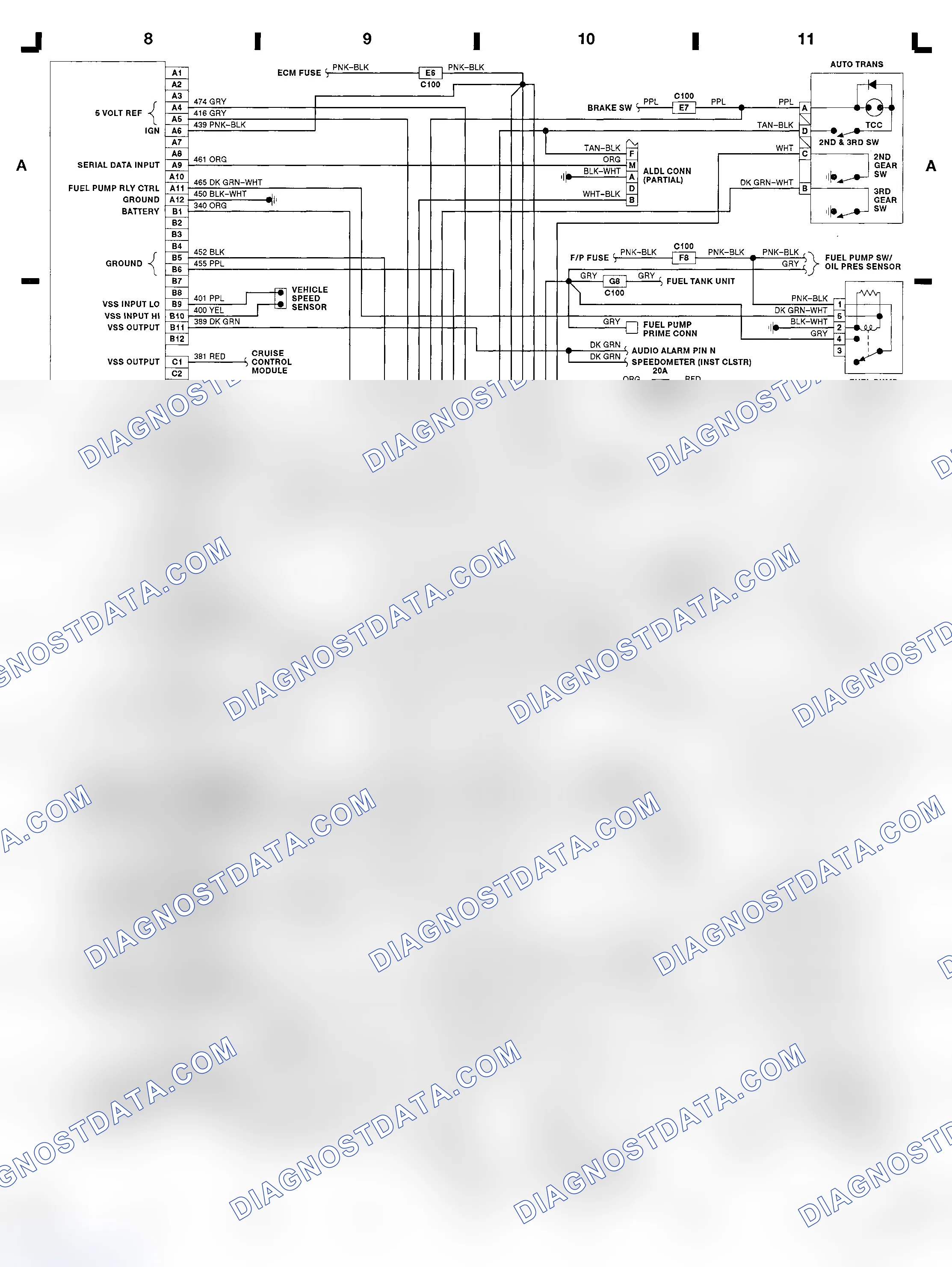 Scheme 20: 3.1L (VIN T) ECM Wiring Diagram (Sunbird)