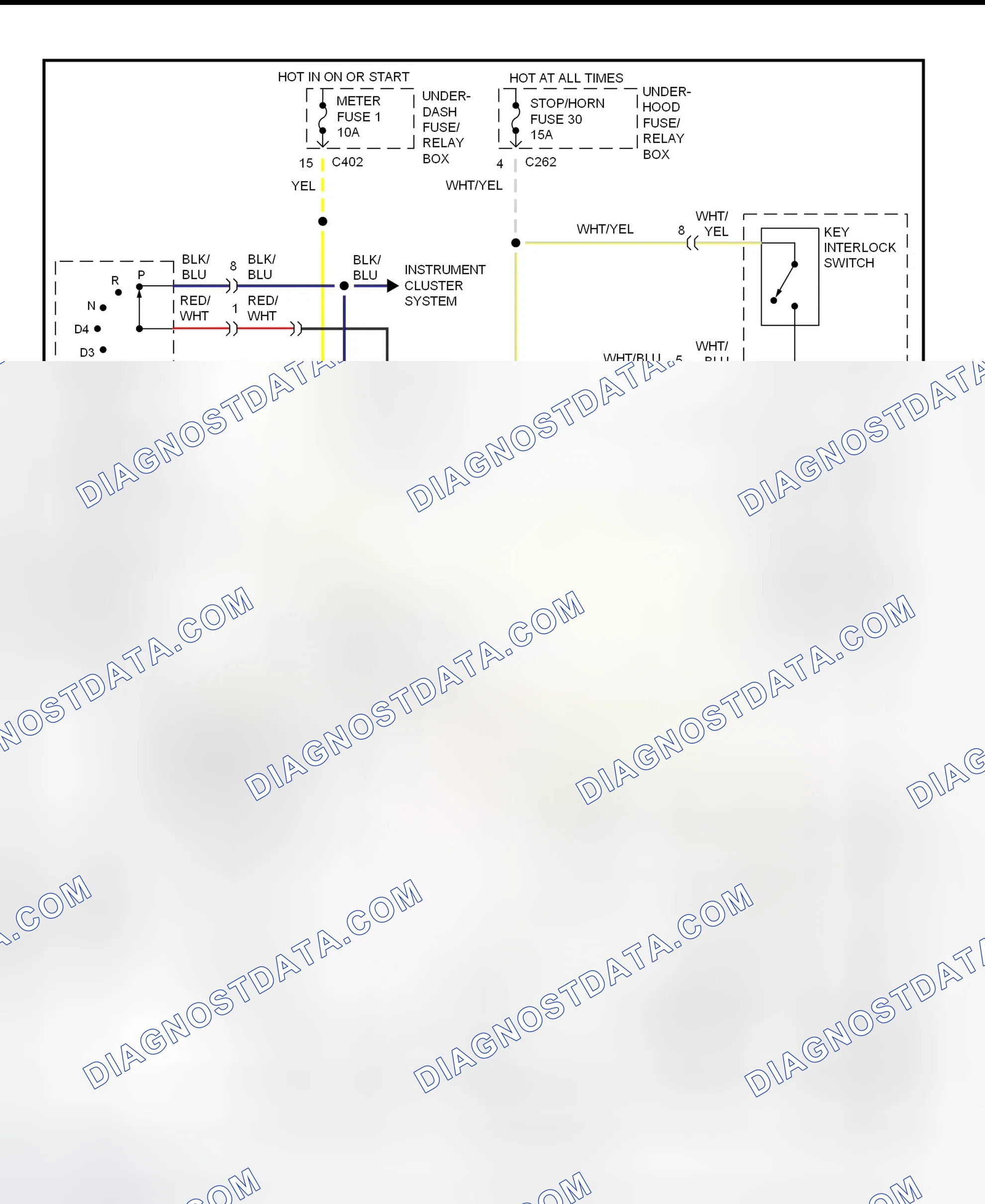 Scheme 53: Shift & Key Interlock System Wiring Schematic (1997 Honda Odyssey)