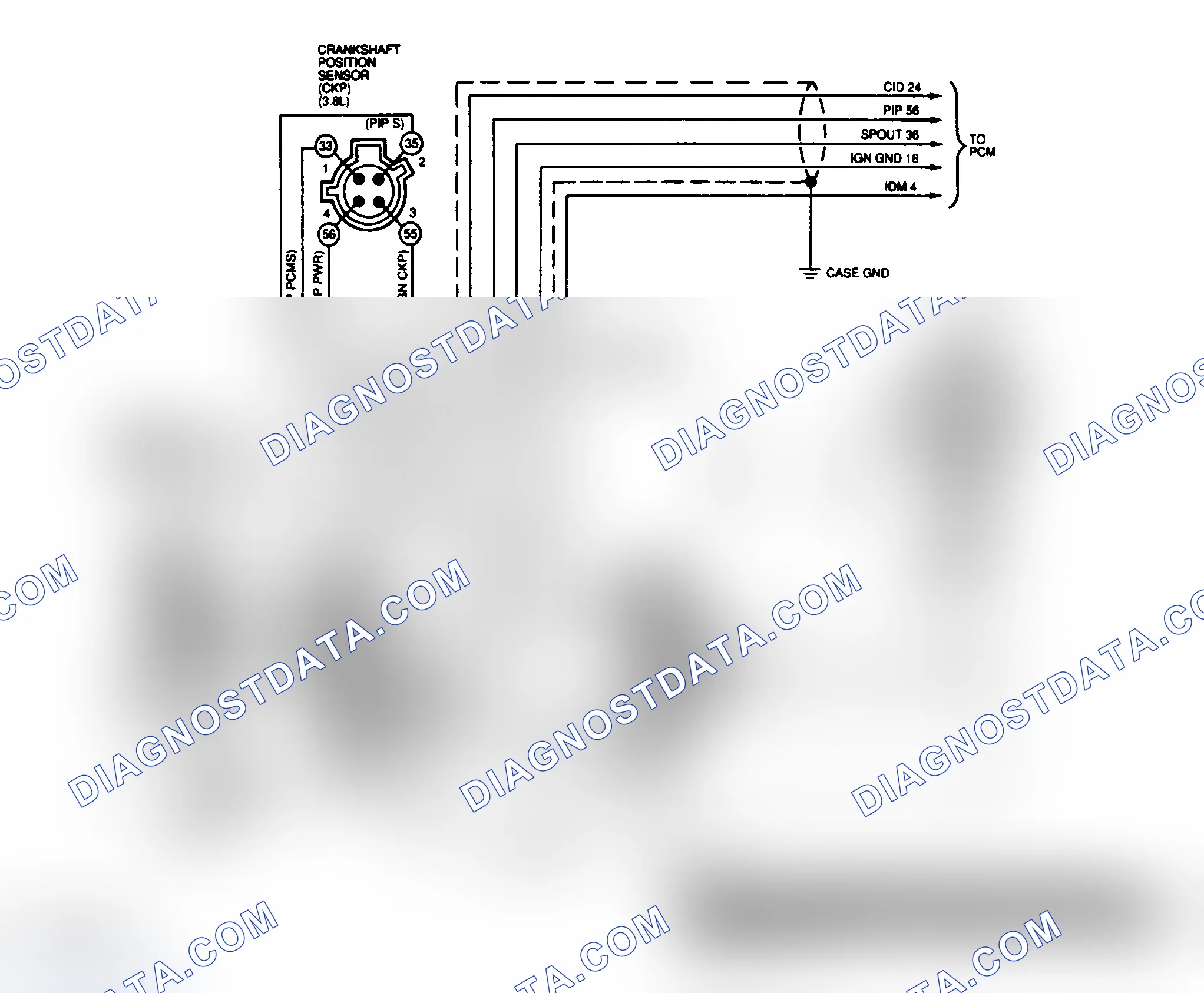 Scheme 185: EI System Connector Terminal (3.8L SC)