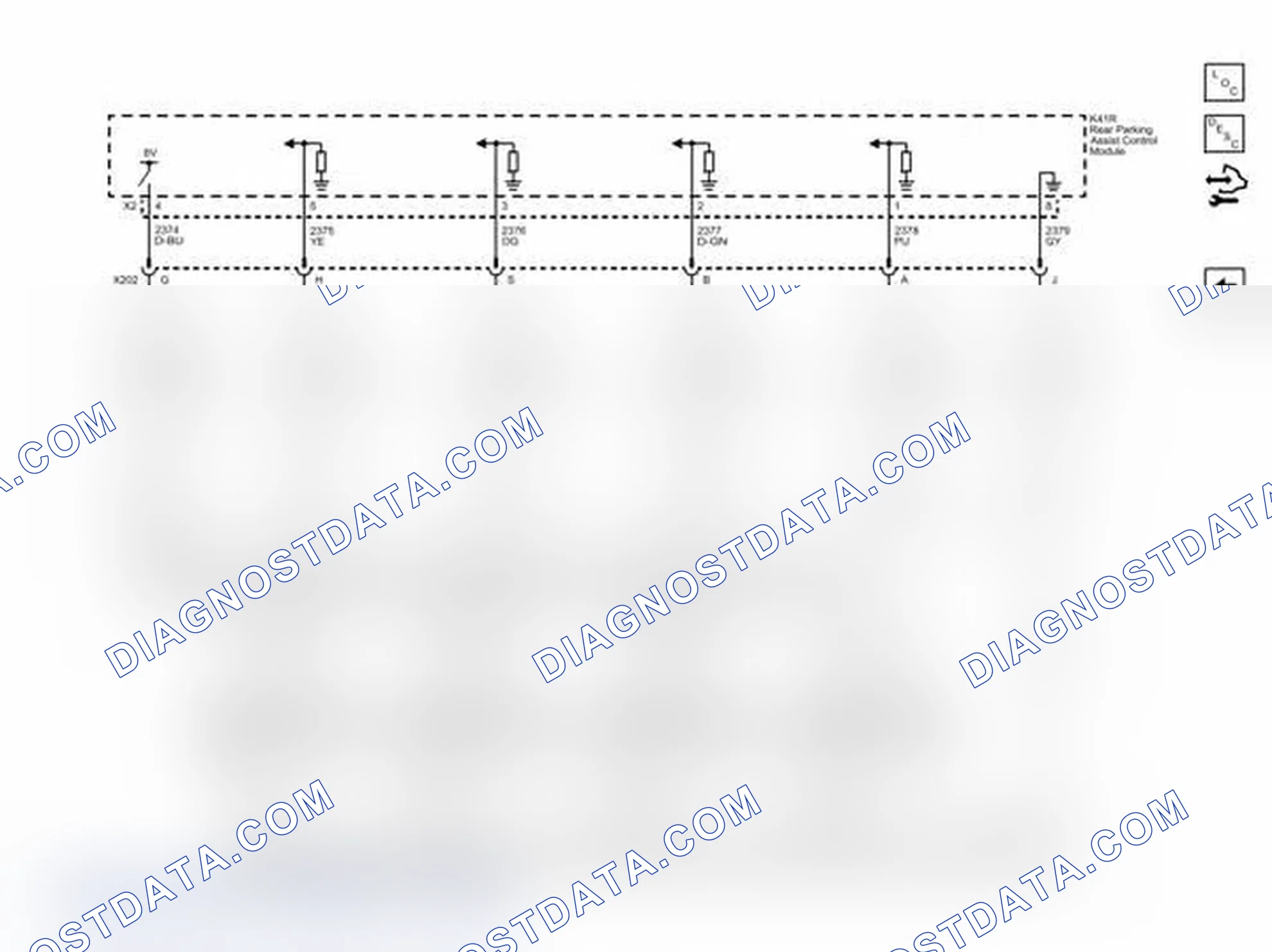 Scheme 4: Rear Object Sensors (UD7) Wiring Schematics