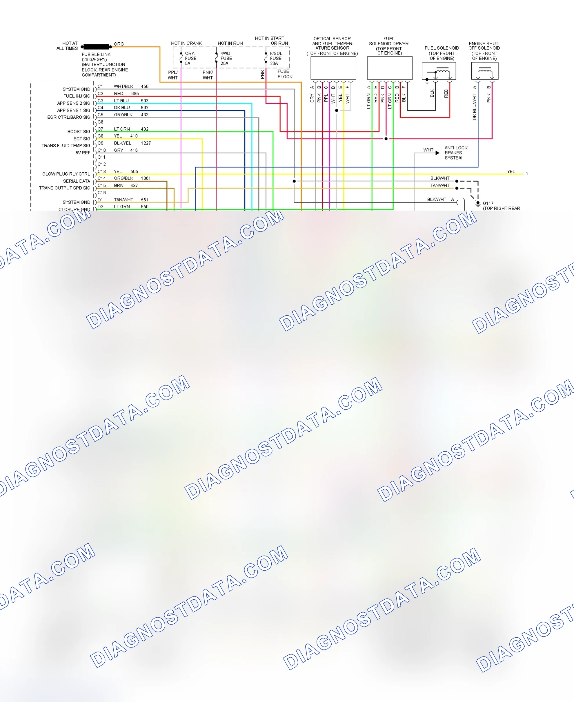 Scheme 264: Wiring Diagram (Blazer, Pickup, Sierra, Suburban & Yukon - With M/T - 1 Of 2)