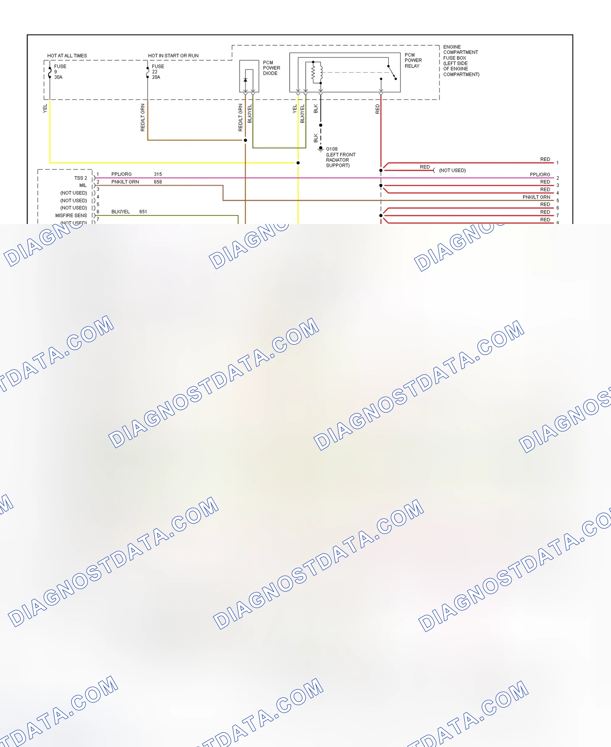 Scheme 202: 5.0L PCM Wiring Diagram (W/E40D - 1 Of 4)