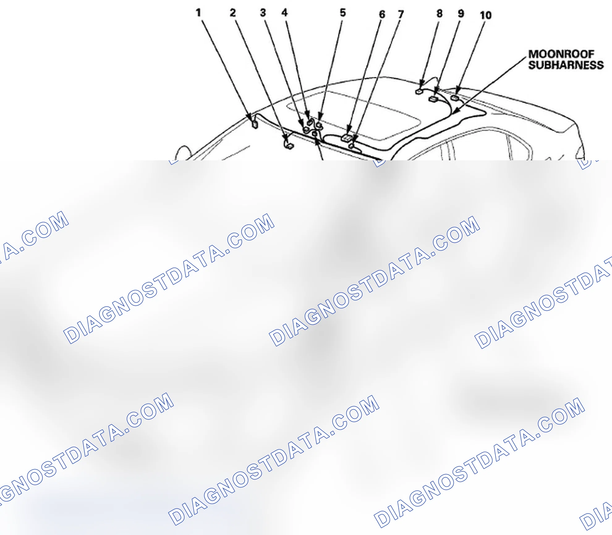 Scheme 37: Identifying Roof Wire Harness And Moonroof Subharness