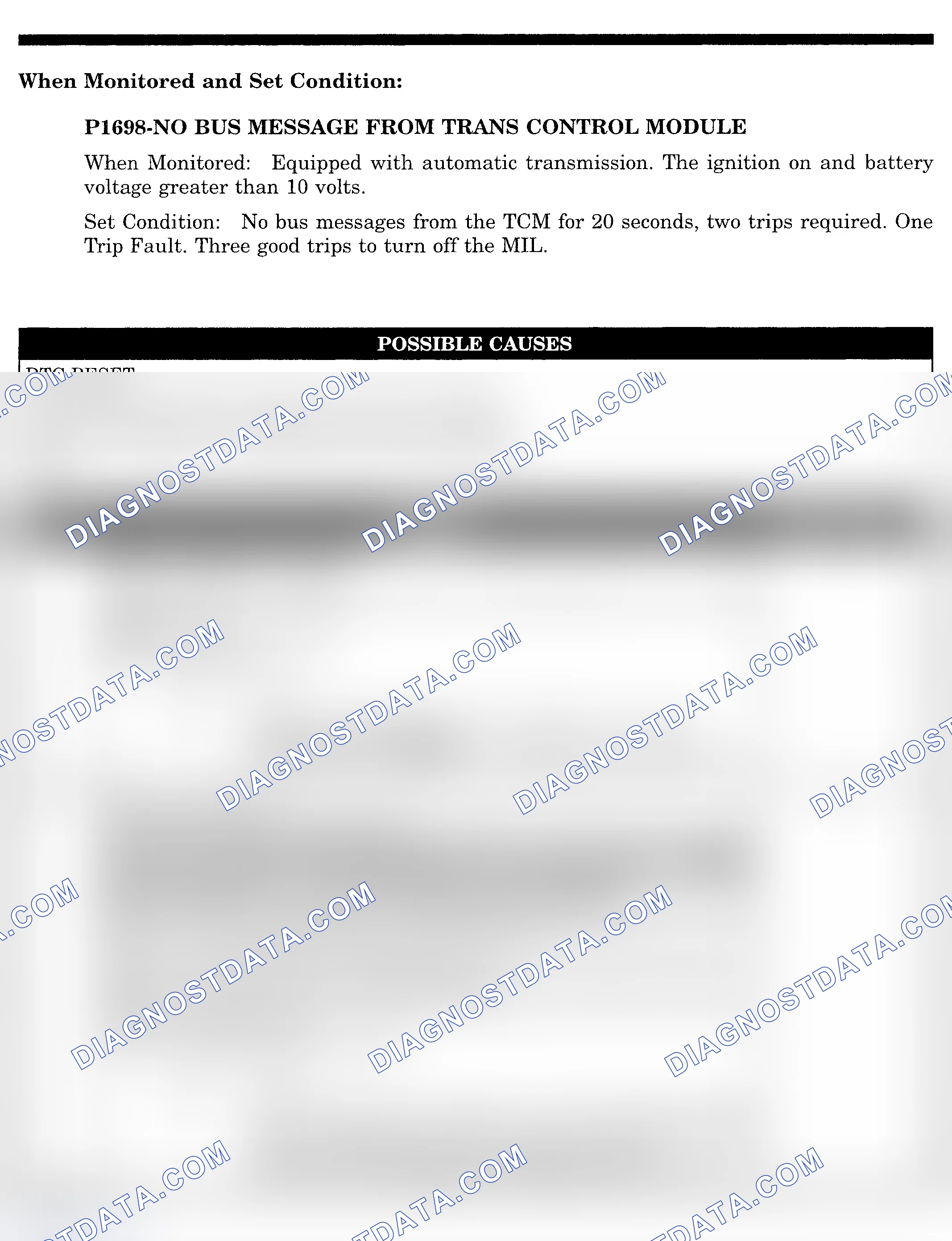 Scheme 684: DTC P1698: NO BUS MESSAGE FROM TRANS CONTROL MODULE