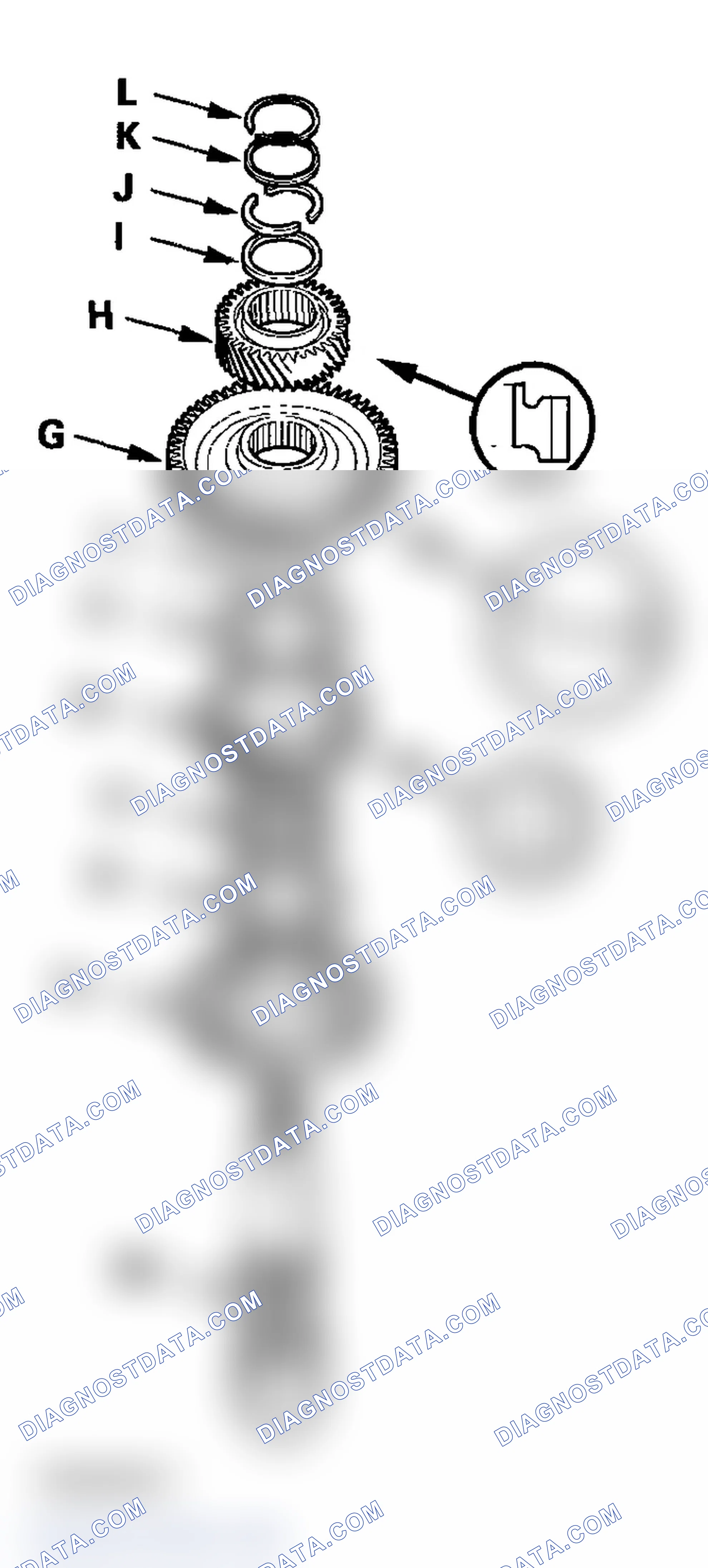 Scheme 477: Countershaft Idler Gear and 4th Gear Axial Clearance Inspection