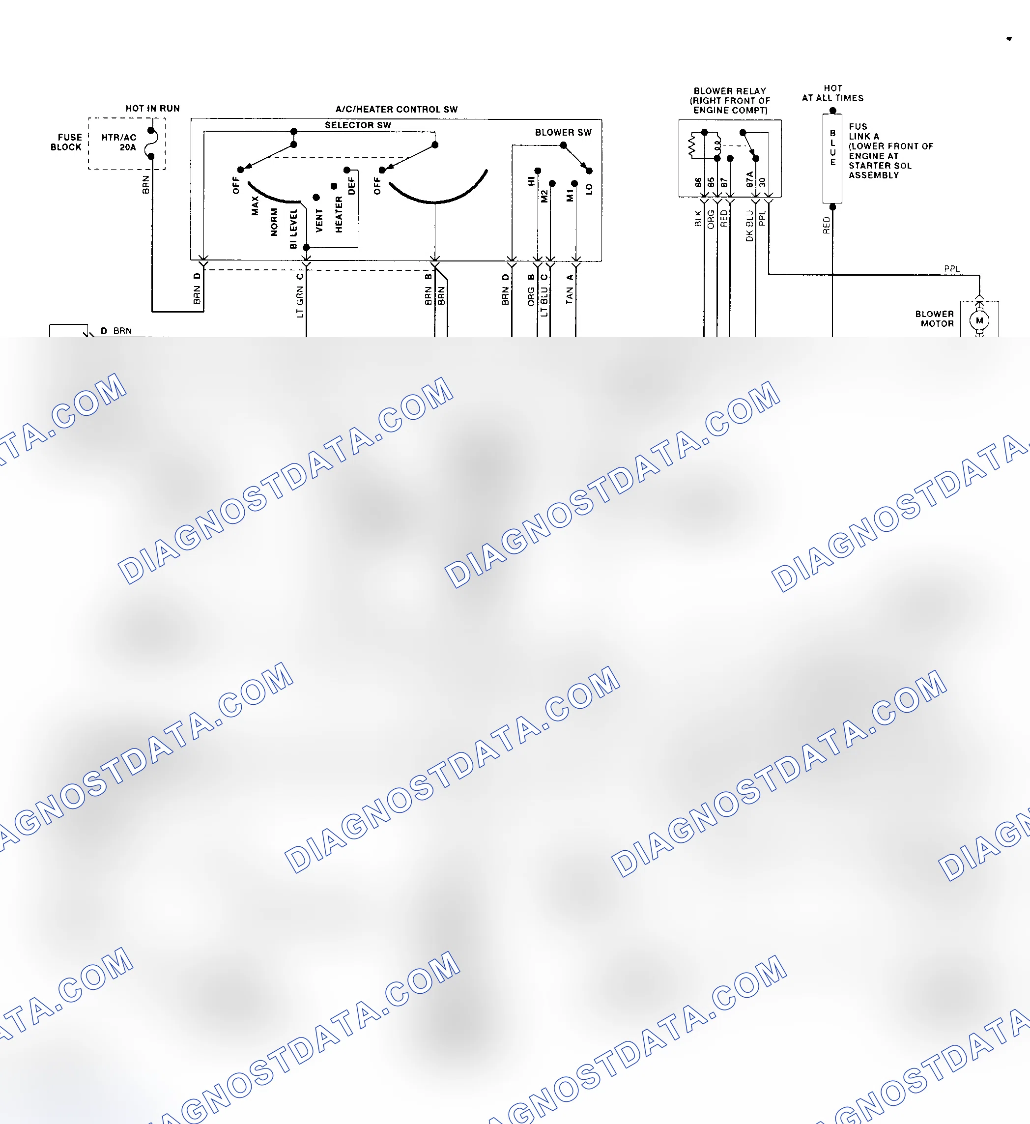 Scheme 19: Manual A/C-Heater System Wiring Diagram (3.1L)