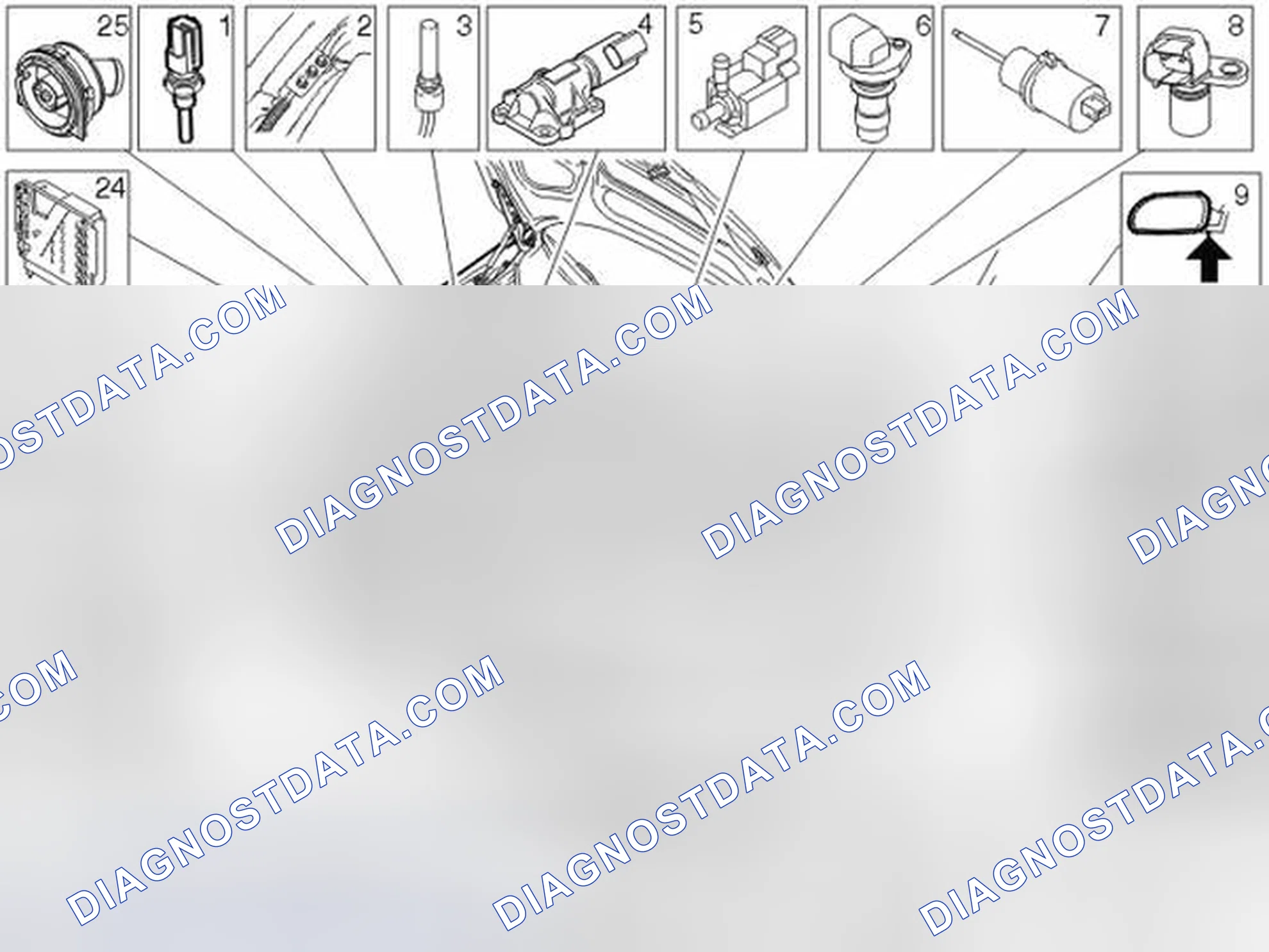 Scheme 79: LOCATION OF COMPONENTS, ENGINE COMPARTMENT