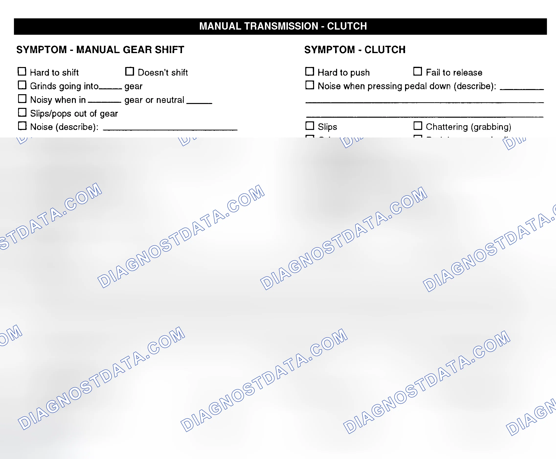 Scheme 10: Manual Transmission & Clutch