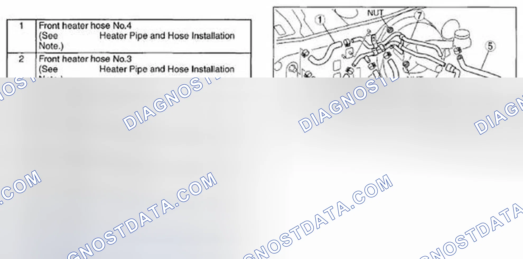 Scheme 8: HEATER PIPE AND HOSE COMPONENT REMOVAL/INSTALLATION
