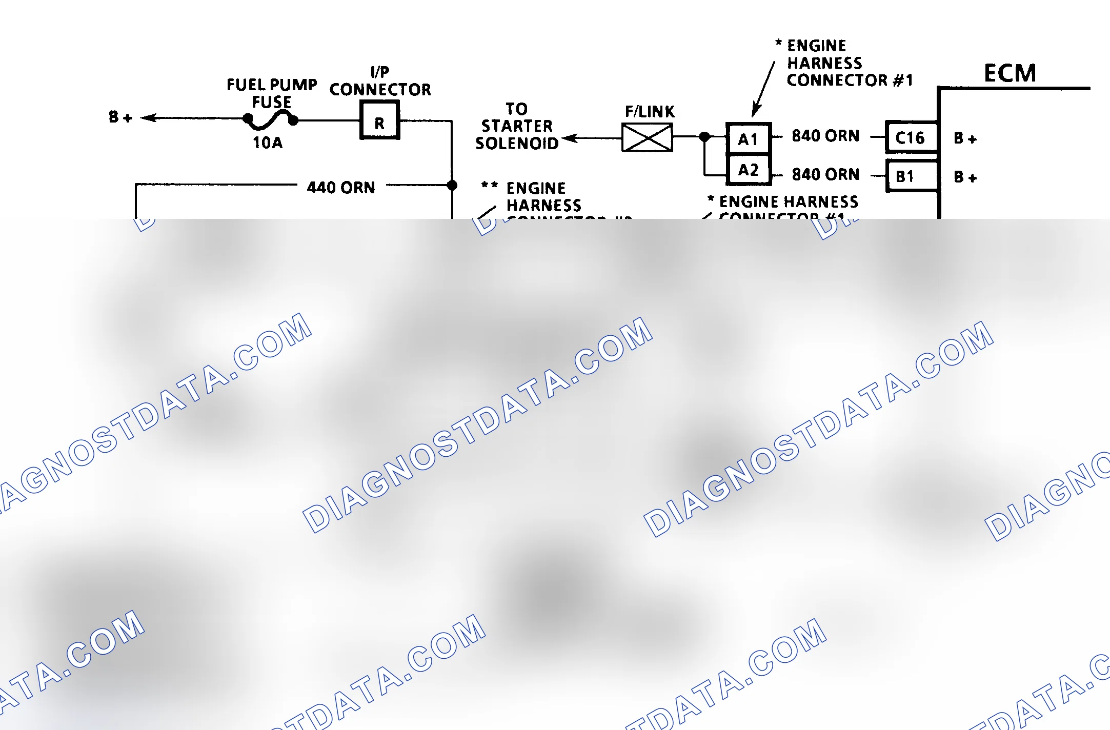 Scheme 321: CODE 54, Schematic, Fuel Pump Circuit (3.1L)