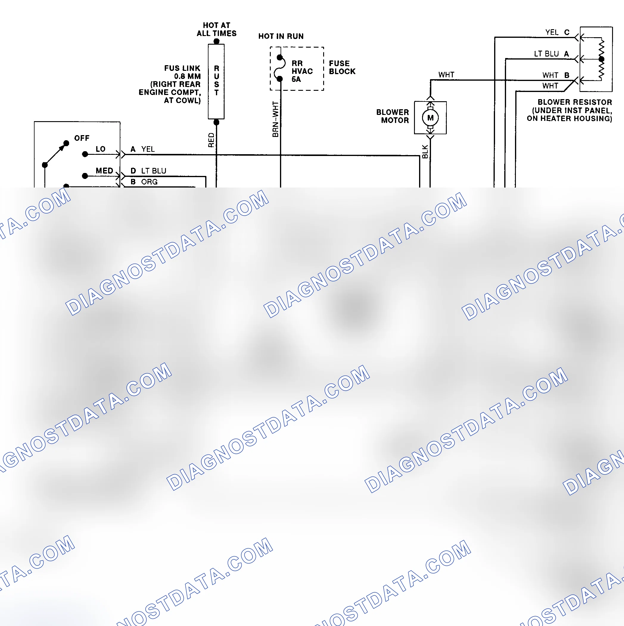 Fig. 6: Rear Heater System Wiring Diagram