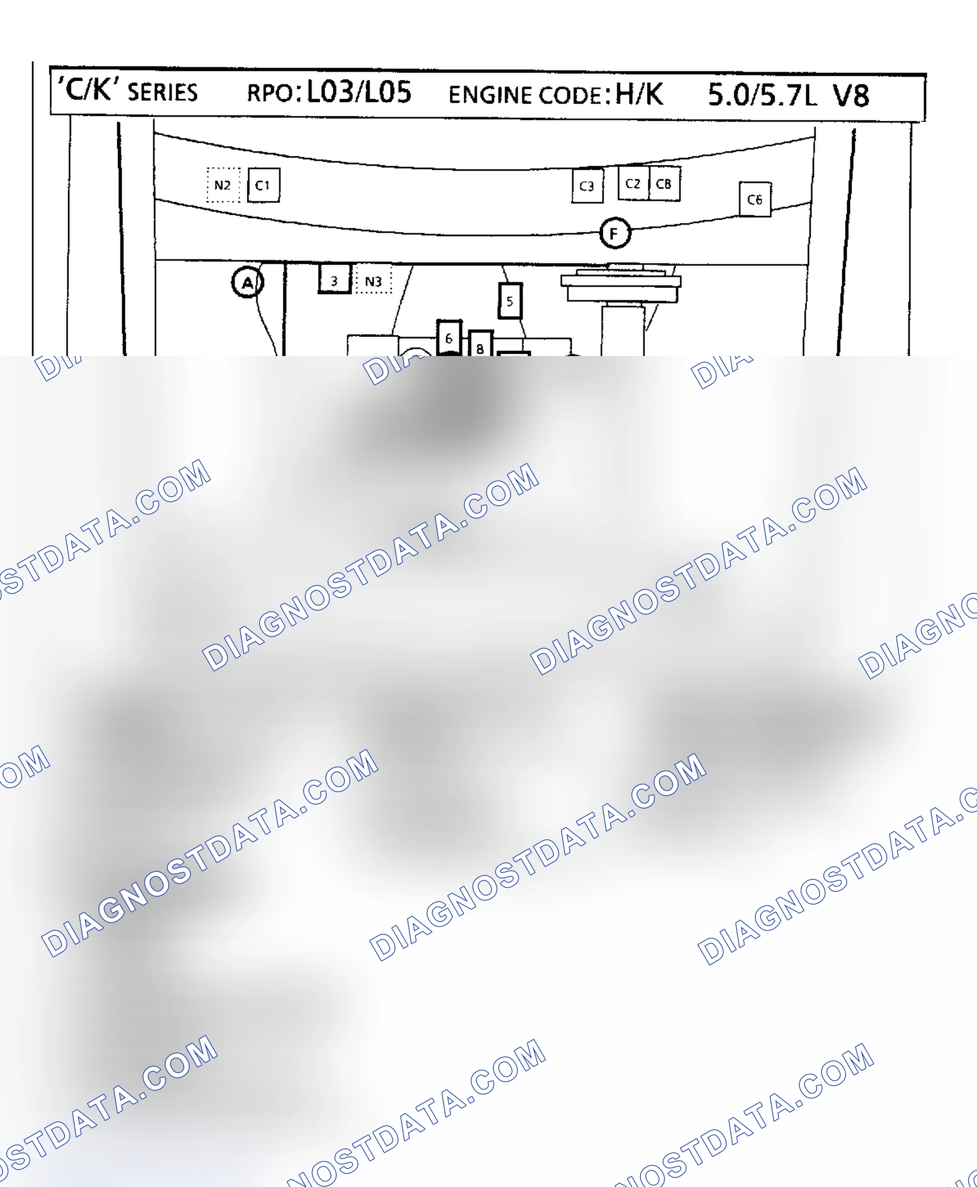 Scheme 102: 5.0L VIN "H" & 5.7L VIN "K" - "C/K" Component Locations
