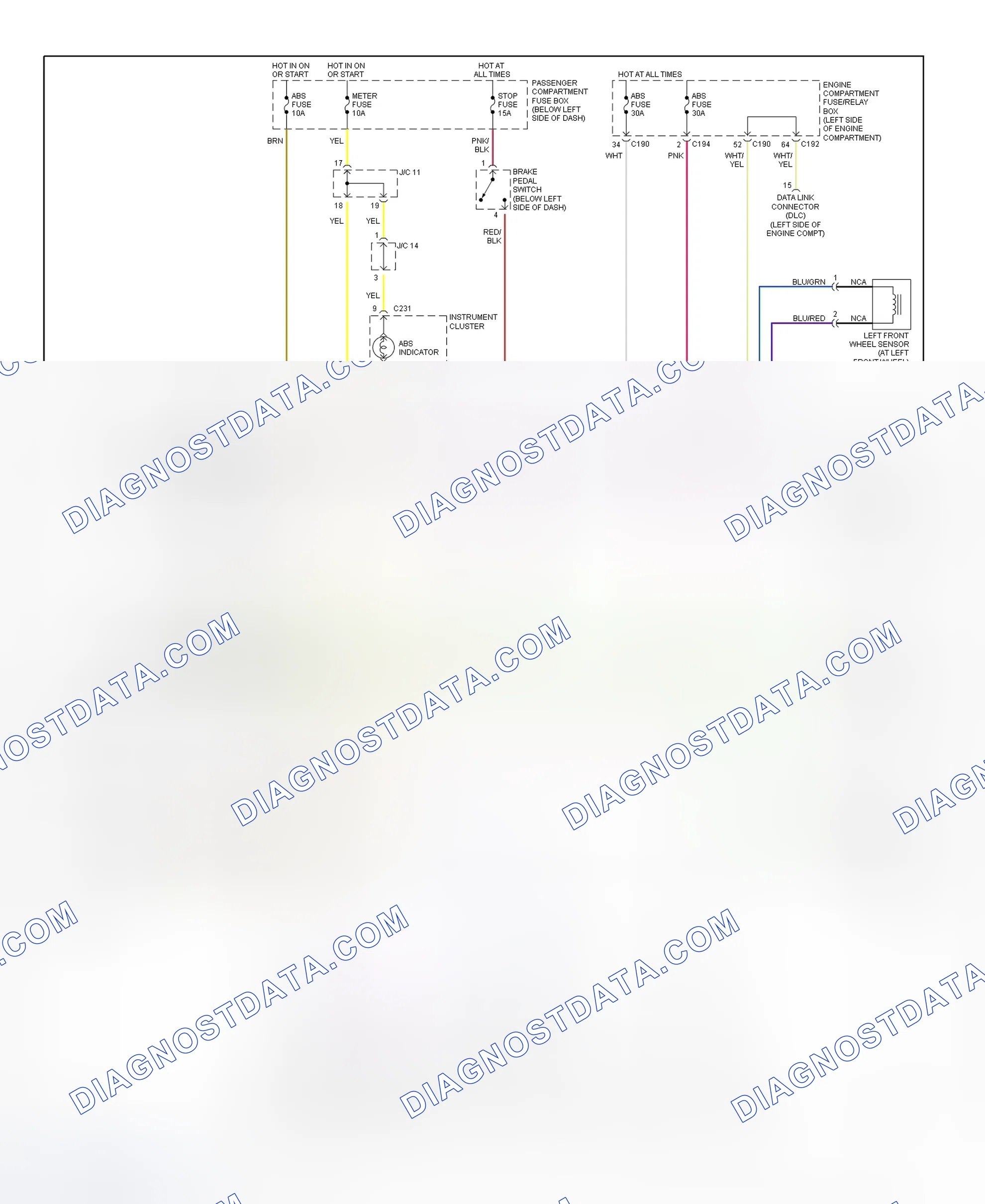 Fig. 9: Anti-Lock Brake System Wiring Diagram (1998-99 Sephia)