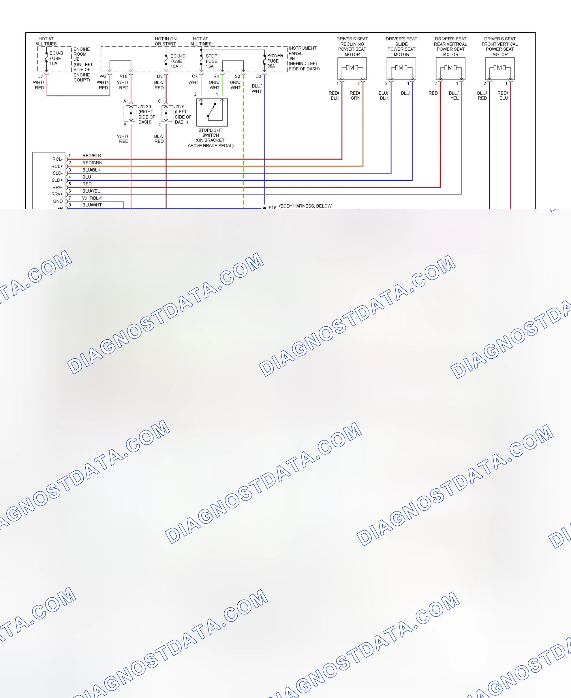 Scheme 2: Memory Seat System Wiring Diagram (ES300)