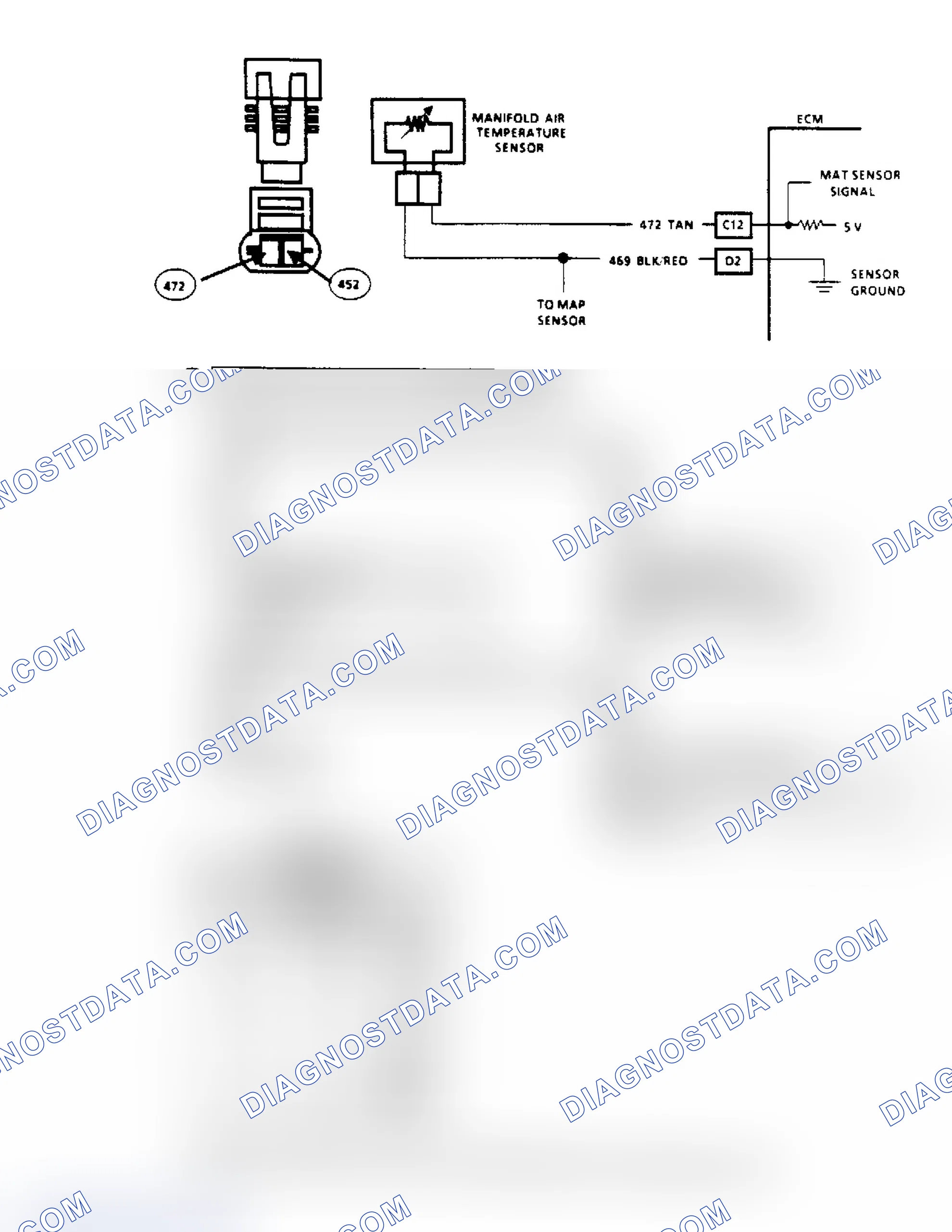 Scheme 61: Code 25, MAT Sensor Voltage Low (2.5L Engine) Flow Chart & Schematic