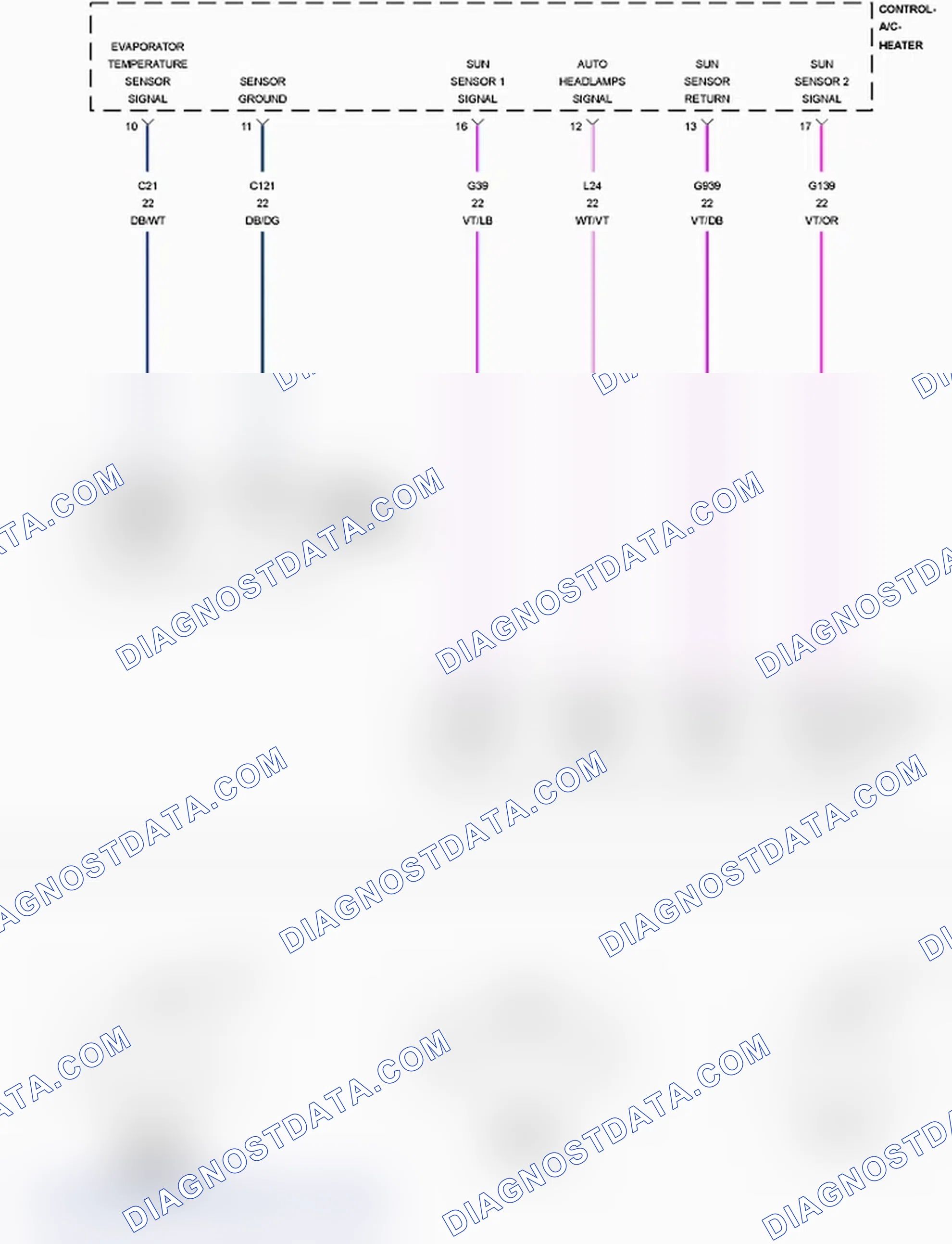 Scheme 1: B1030-11-EVAPORATOR TEMPERATURE SENSOR - CIRCUIT SHORT TO GROUND