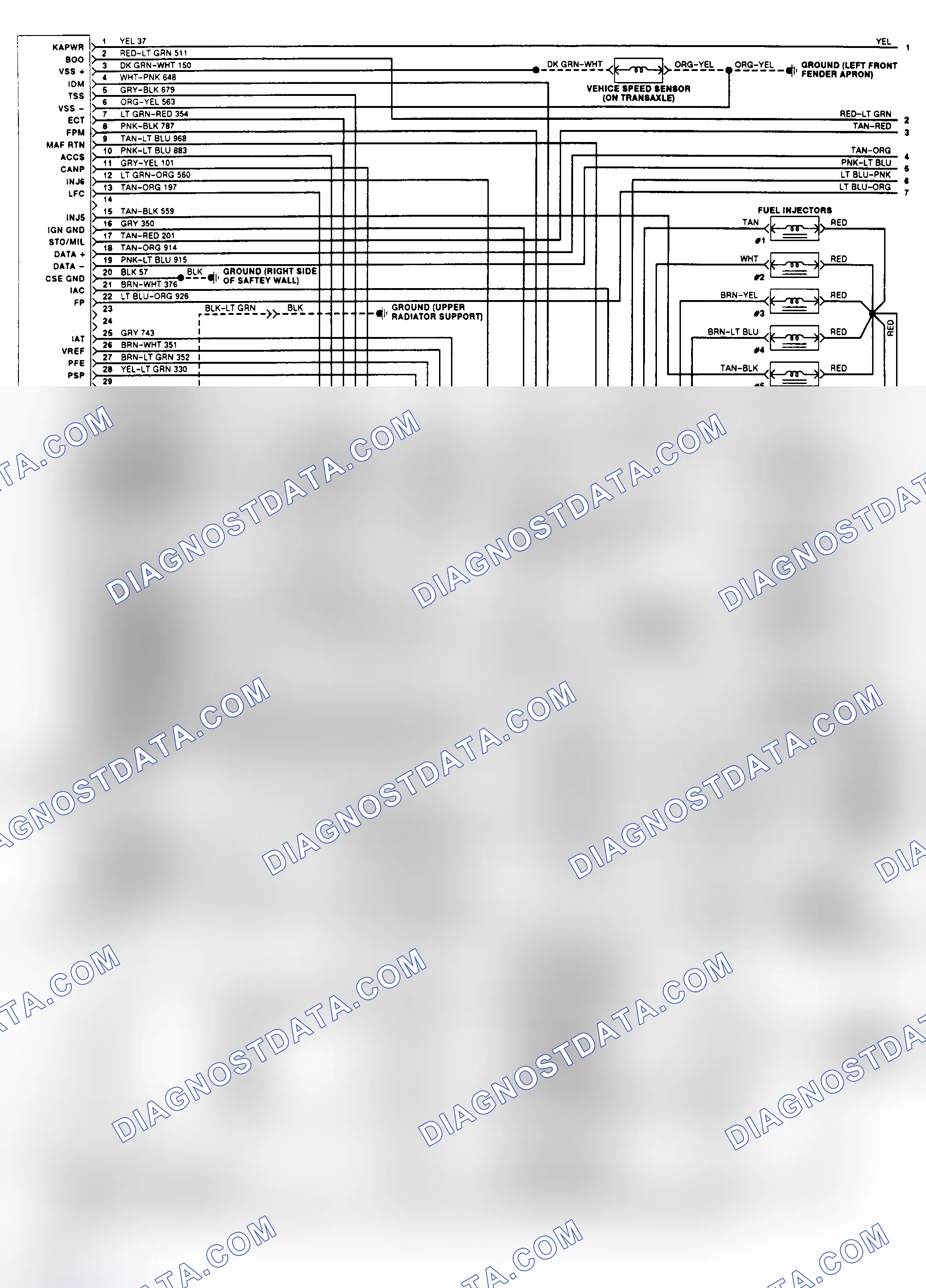 Scheme 146: EEC-IV Wiring Diagram (Sable/Taurus 3.8L - 1 of 2)