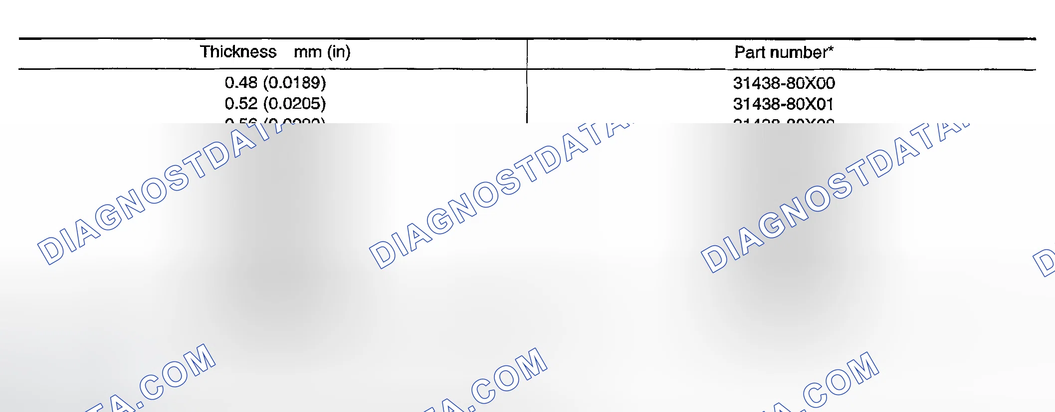Scheme 1000: DIFFERENTIAL SIDE BEARING PRELOAD ADJUSTING SHIMS