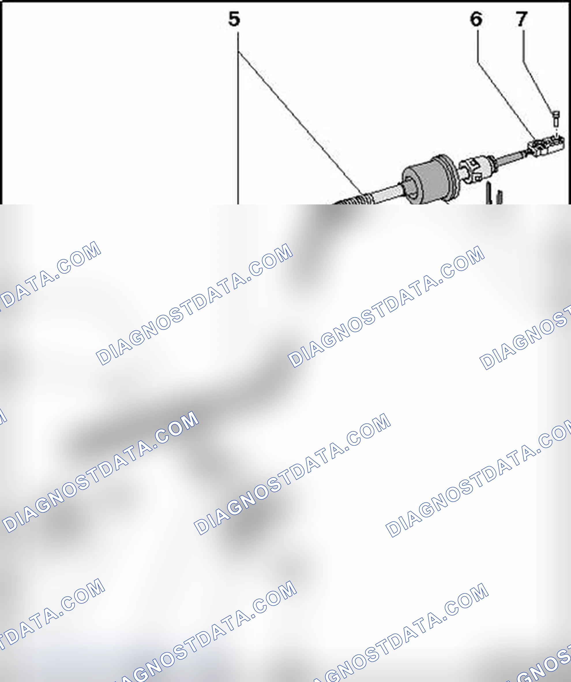 Scheme 356: Selector lever cable, assembly overview