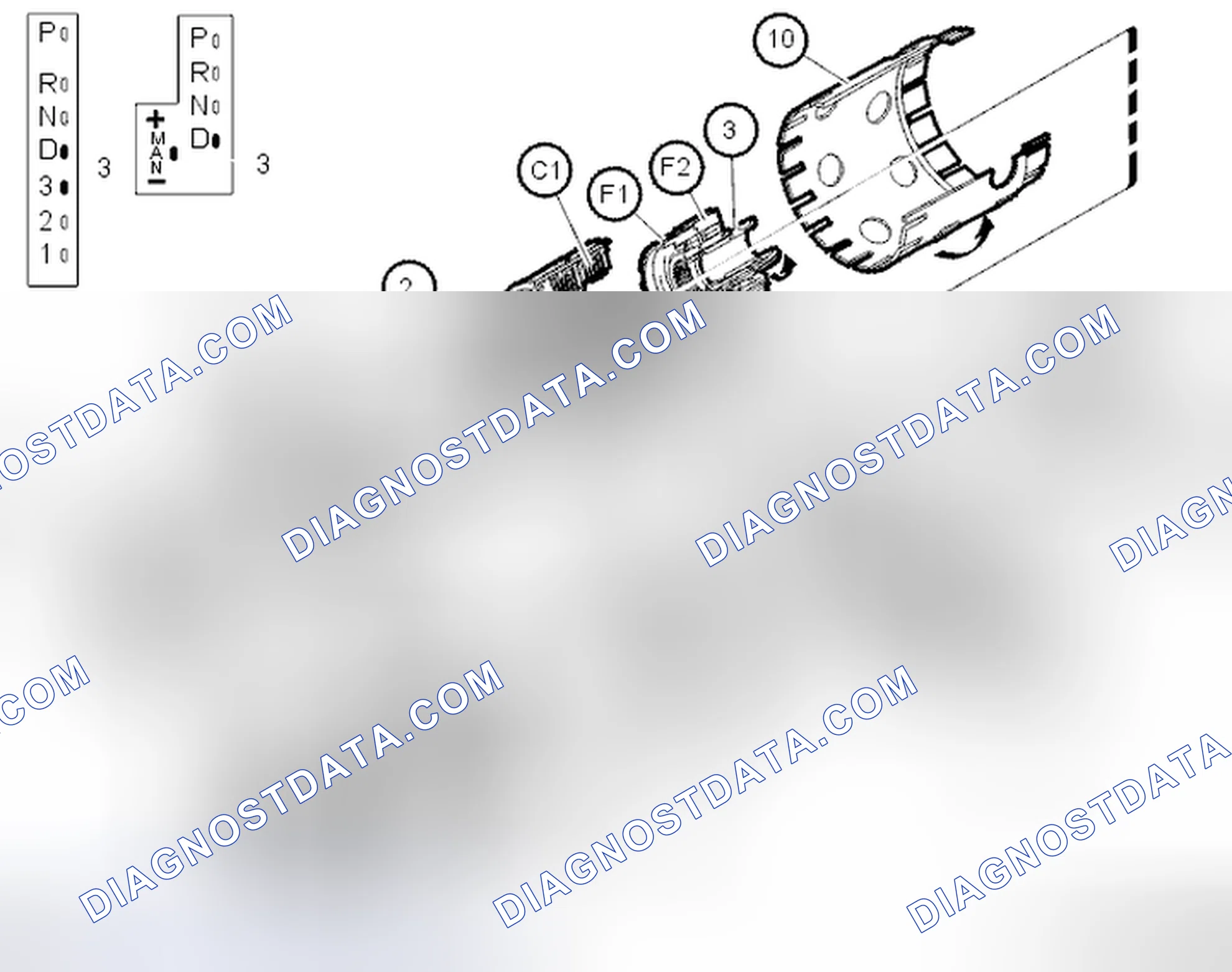 Scheme 1478: Gear shift positions D/3/MAN - 3rd gear